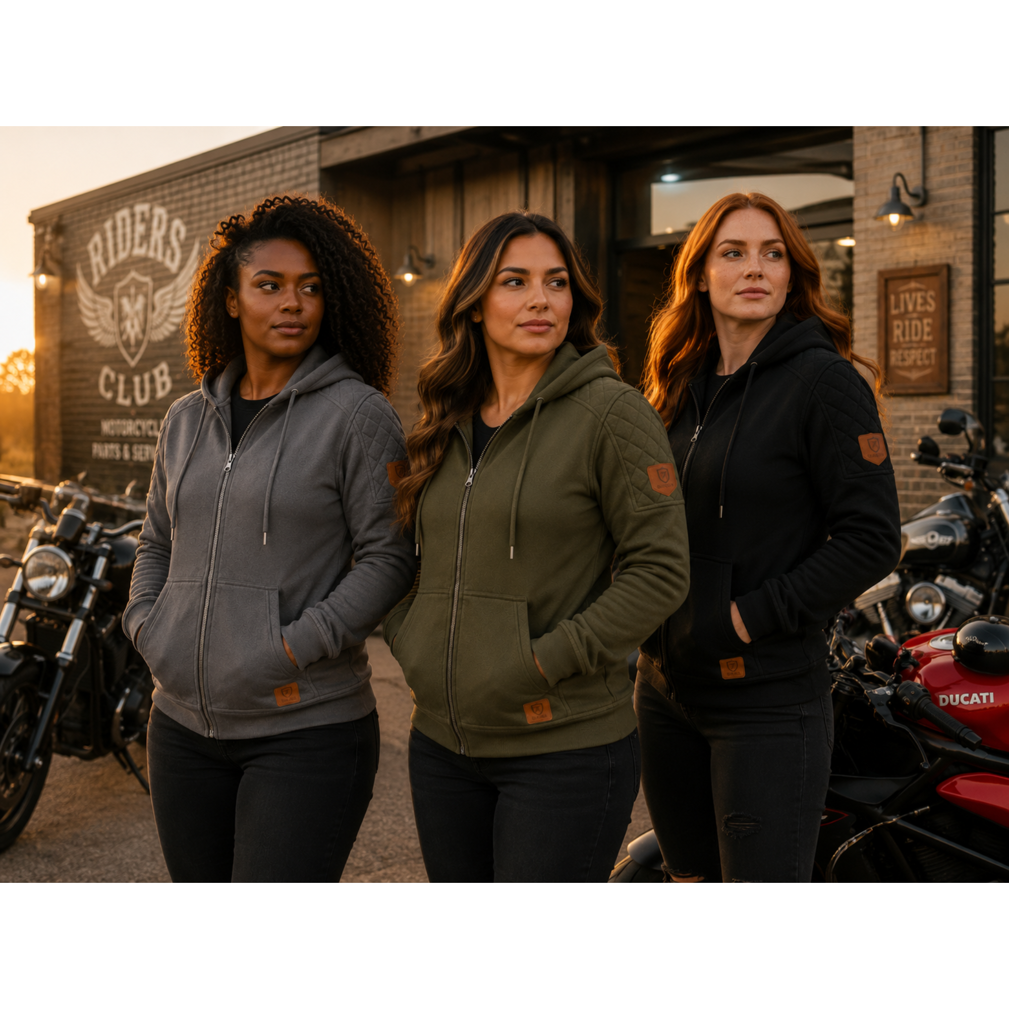 Women's Protective Motorcycle Hoodie | CE AA Rated | Fully Aramid Lined | CE Level 2 Armor