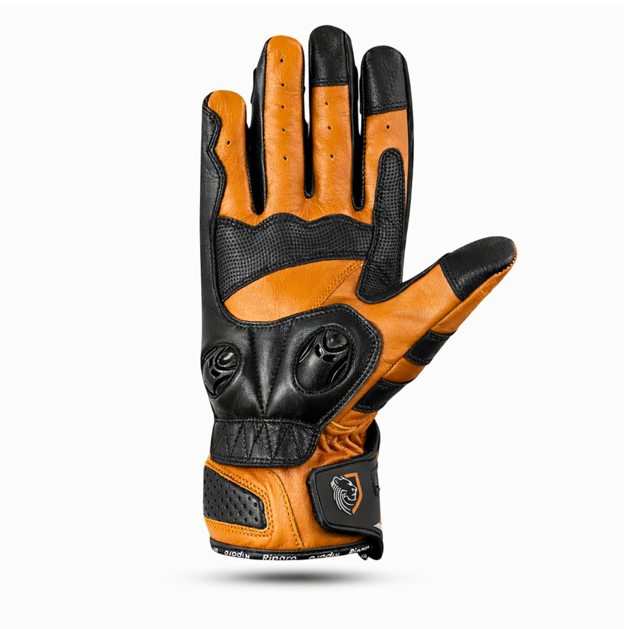 CE Level 2 KP Certified Motorcycle Gloves – Full-Grain Leather, Knuckle Protection & Touchscreen Compatible