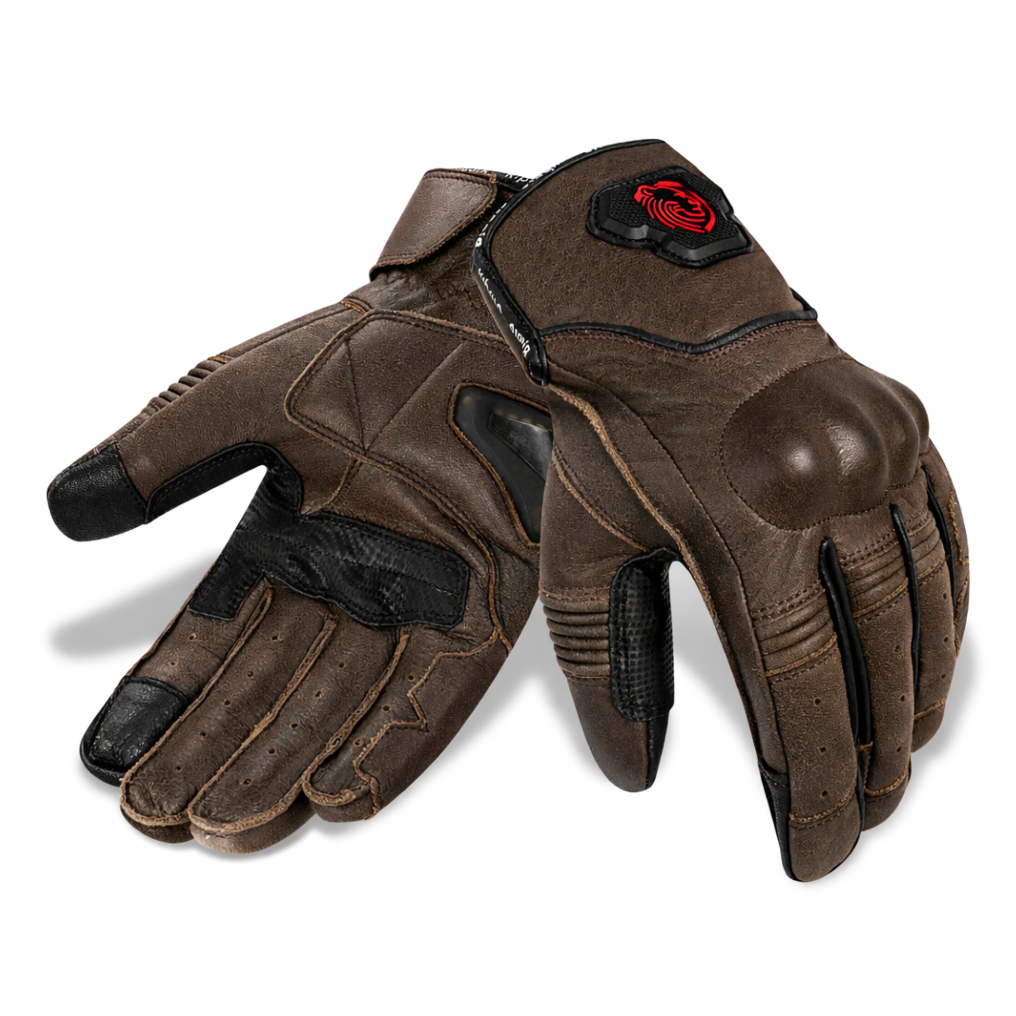 Leather Motorcycle Gloves with Knuckle Protection
