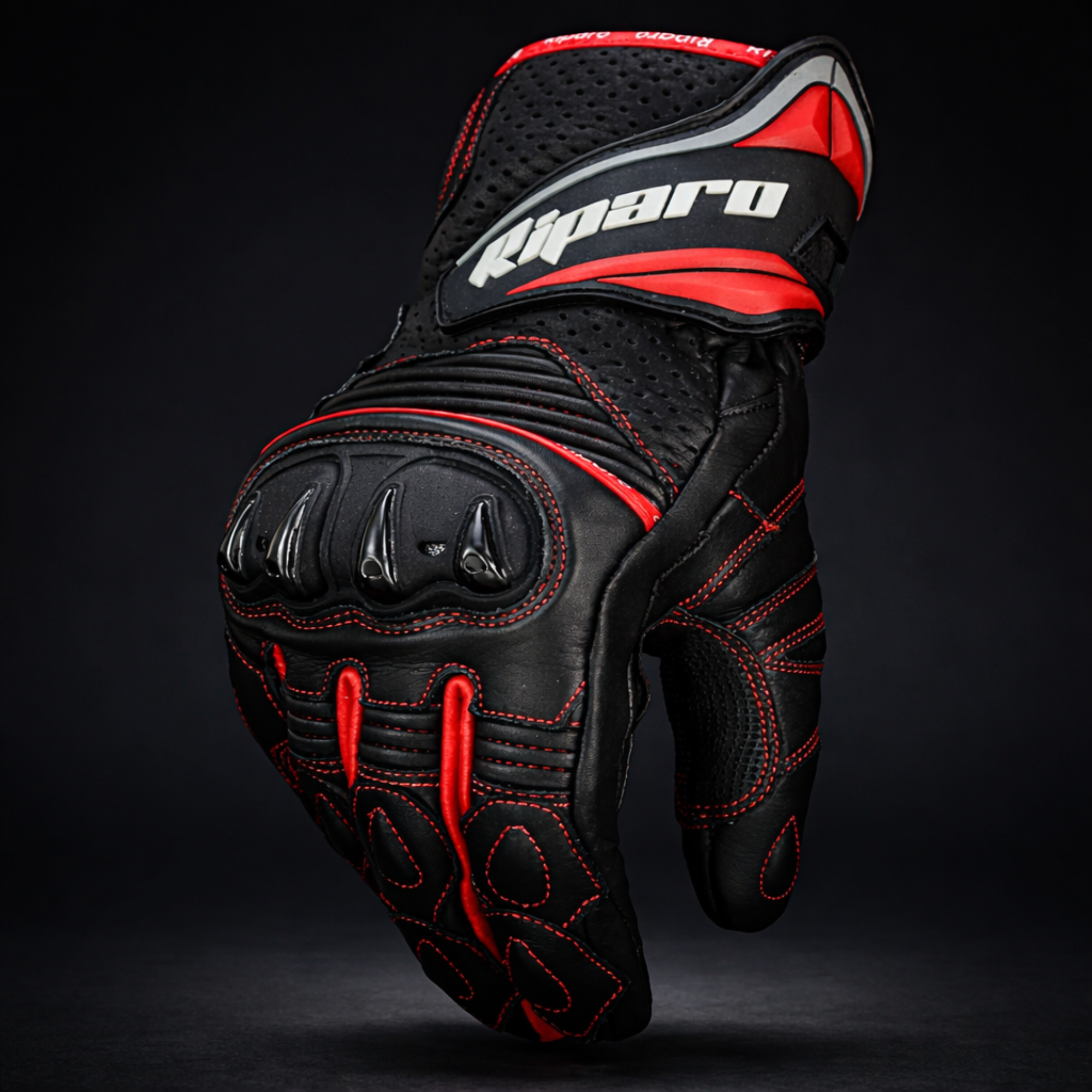 CE Level 2 KP Certified Motorcycle Gloves – Full-Grain Leather, Knuckle Protection & Touchscreen Compatible
