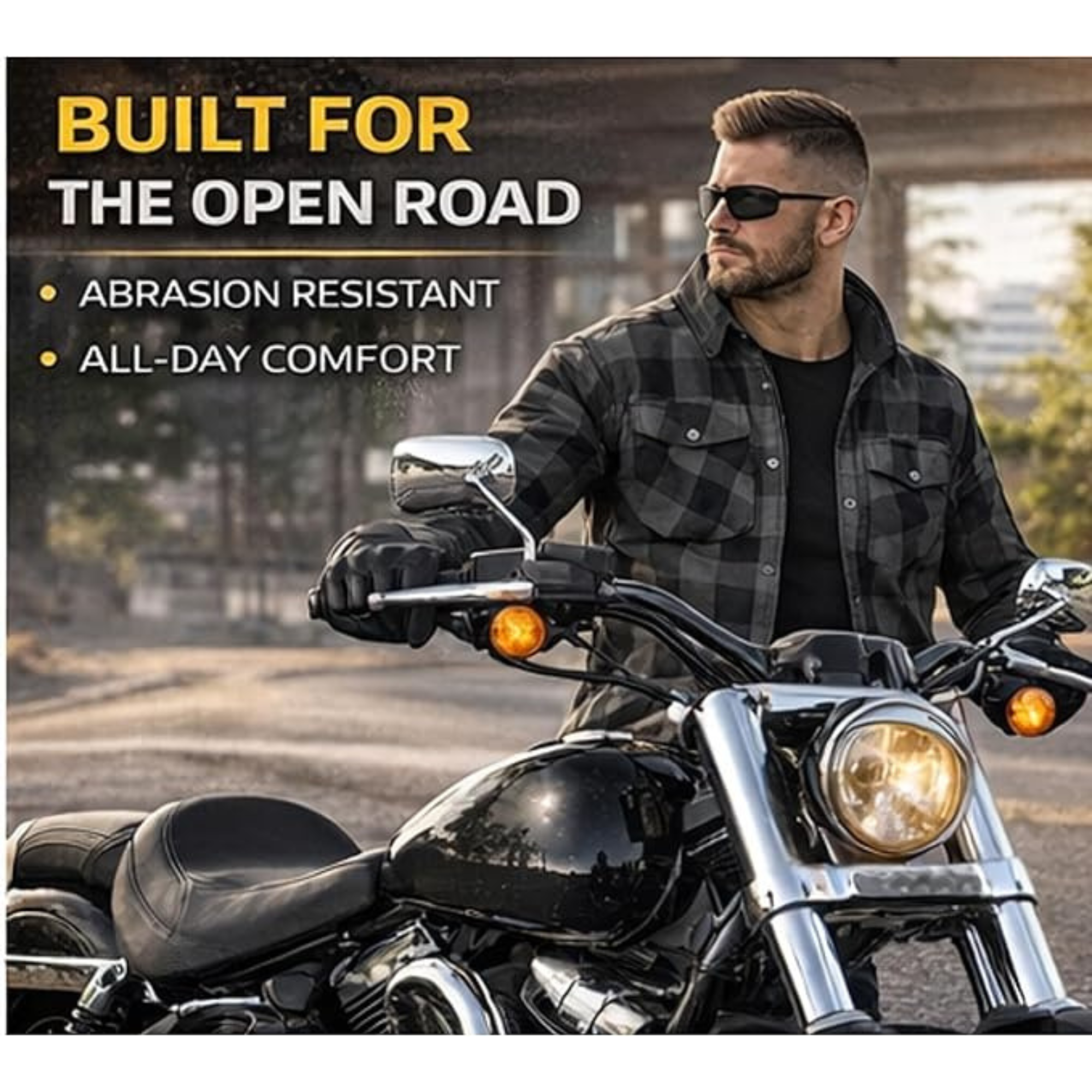 CE A Rated Armored Motorcycle Riding Shirt – Kevlar Reinforced with CE Level 1 Armor (Lightweight & Breathable) | Riparo