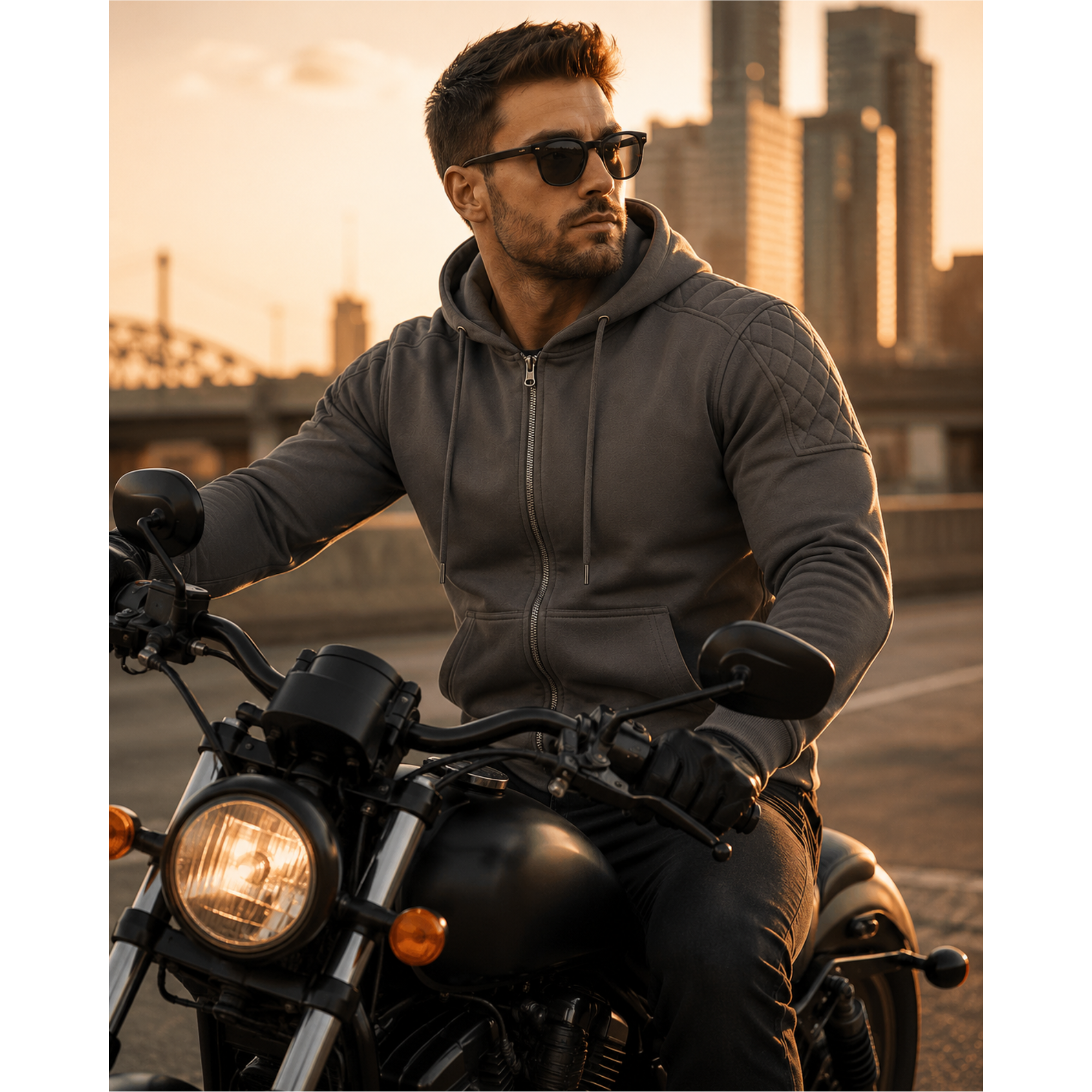 AA Rated Armored Motorcycle Hoodie | CE Level 2 Armor + Kevlar Lined