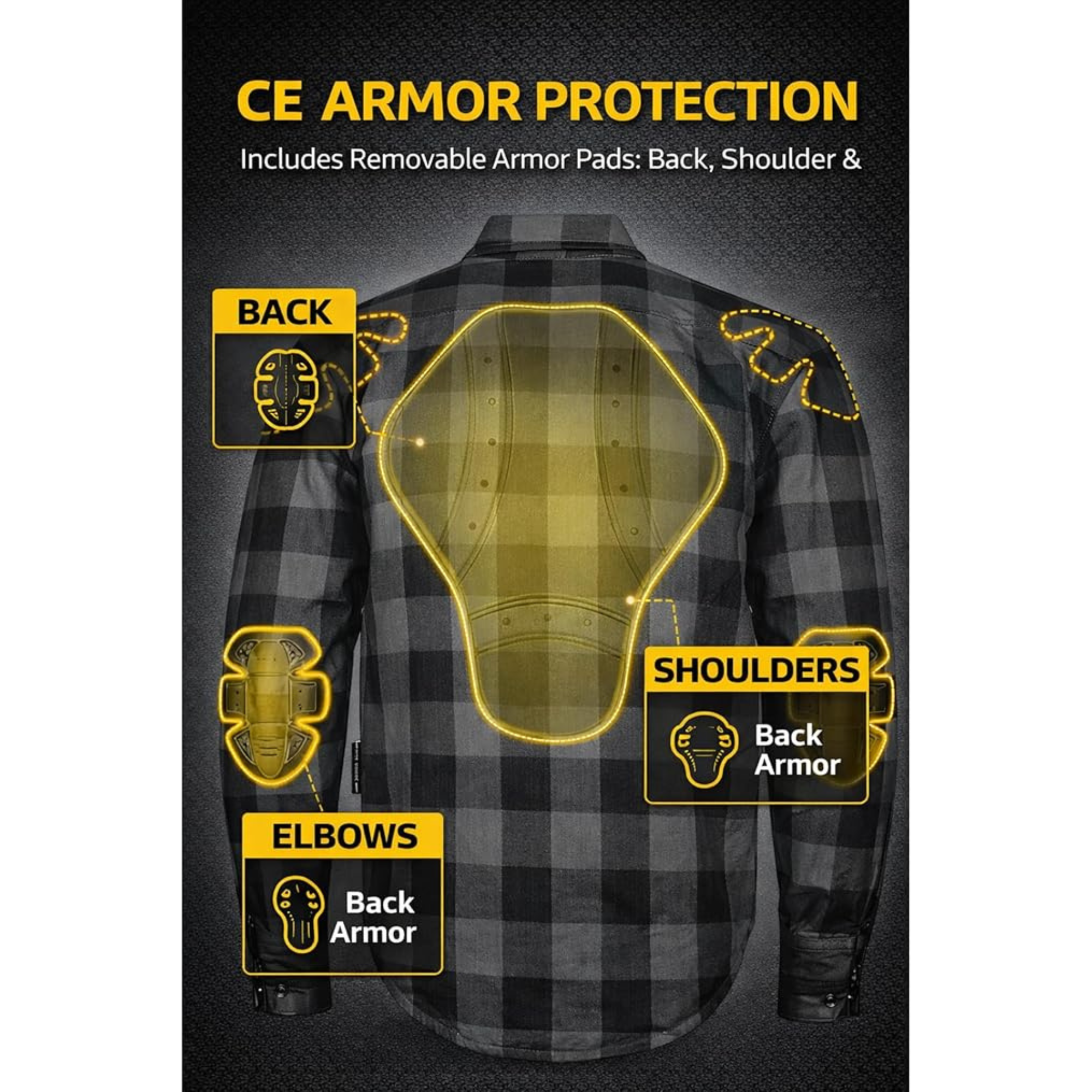 CE A Rated Armored Motorcycle Riding Shirt – Kevlar Reinforced with CE Level 1 Armor (Lightweight & Breathable) | Riparo
