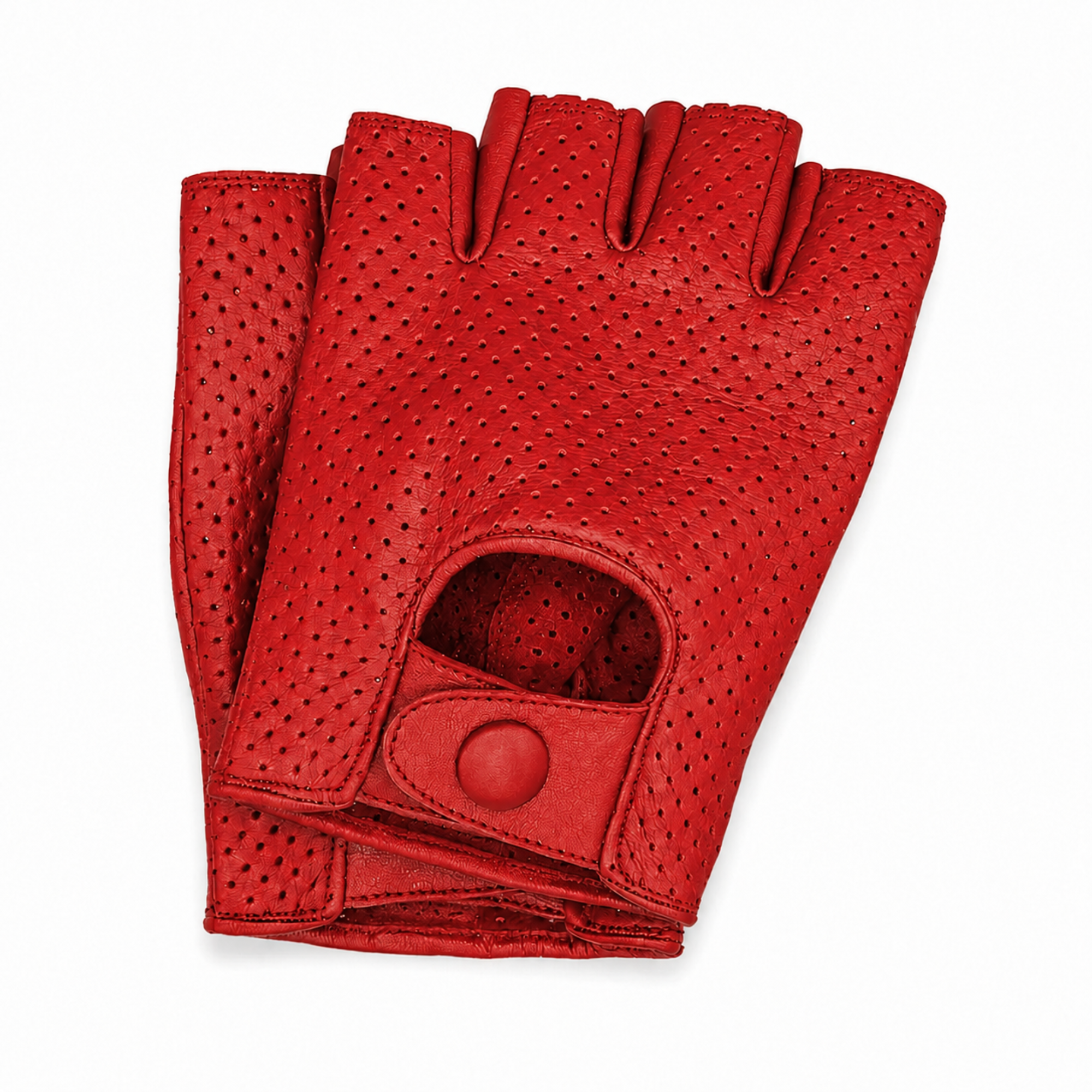 Riparo Men’s Full-Mesh Leather Fingerless Driving Gloves