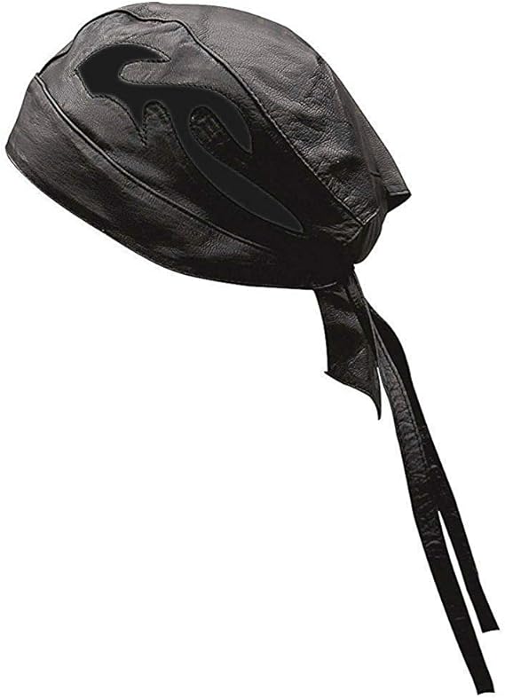 Riparo Unisex Leather Motorcycle Head Wrap and Skull Cap
