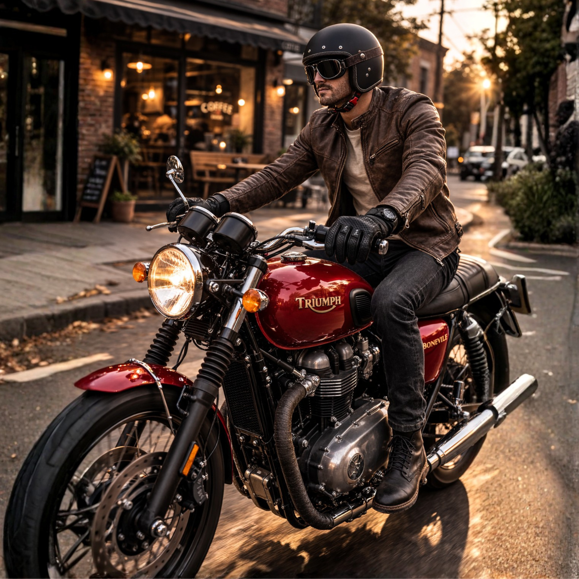 Riparo Café Racer CE Leather Motorcycle Gloves