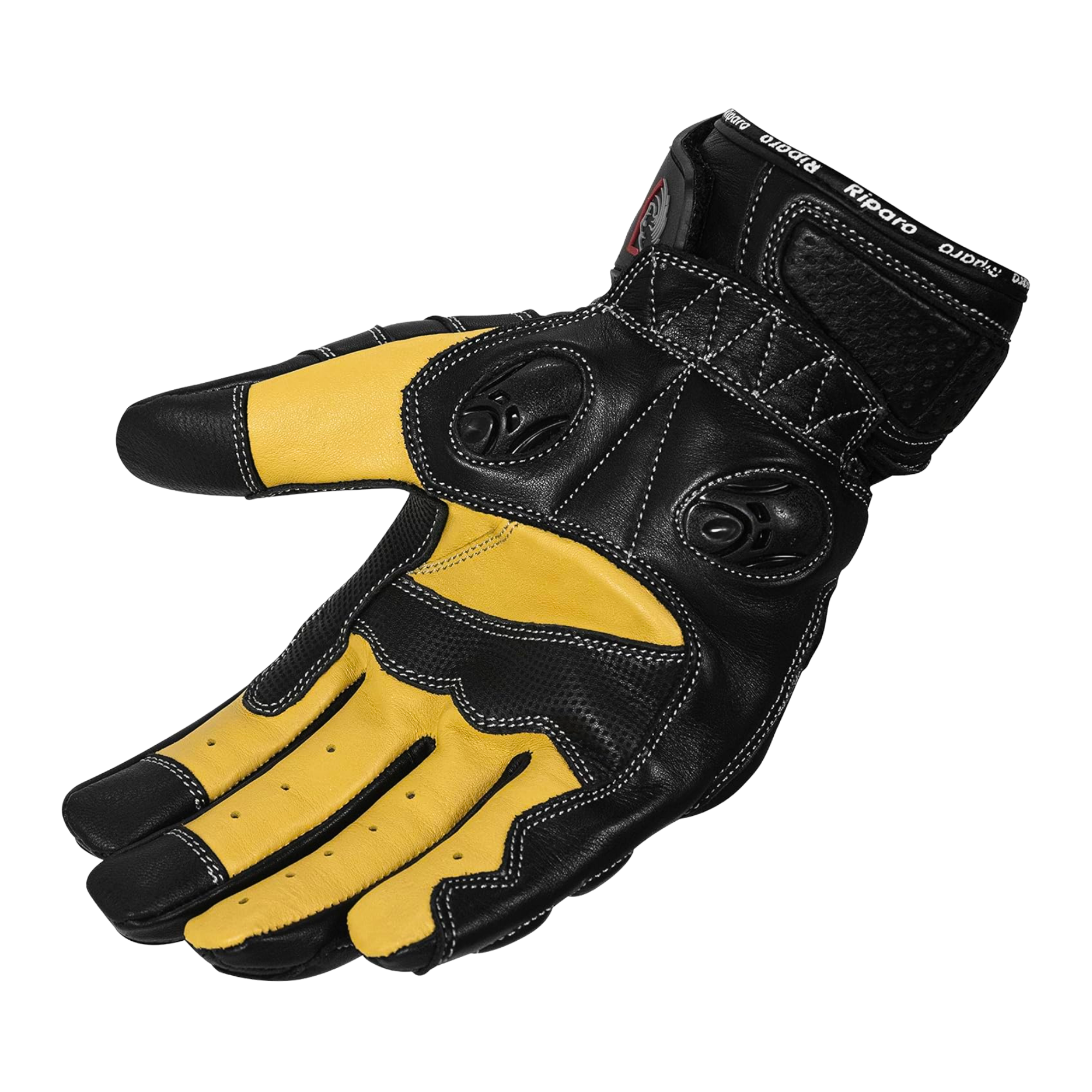 CE Level 2 KP Certified Motorcycle Gloves – Full-Grain Leather, Knuckle Protection & Touchscreen Compatible
