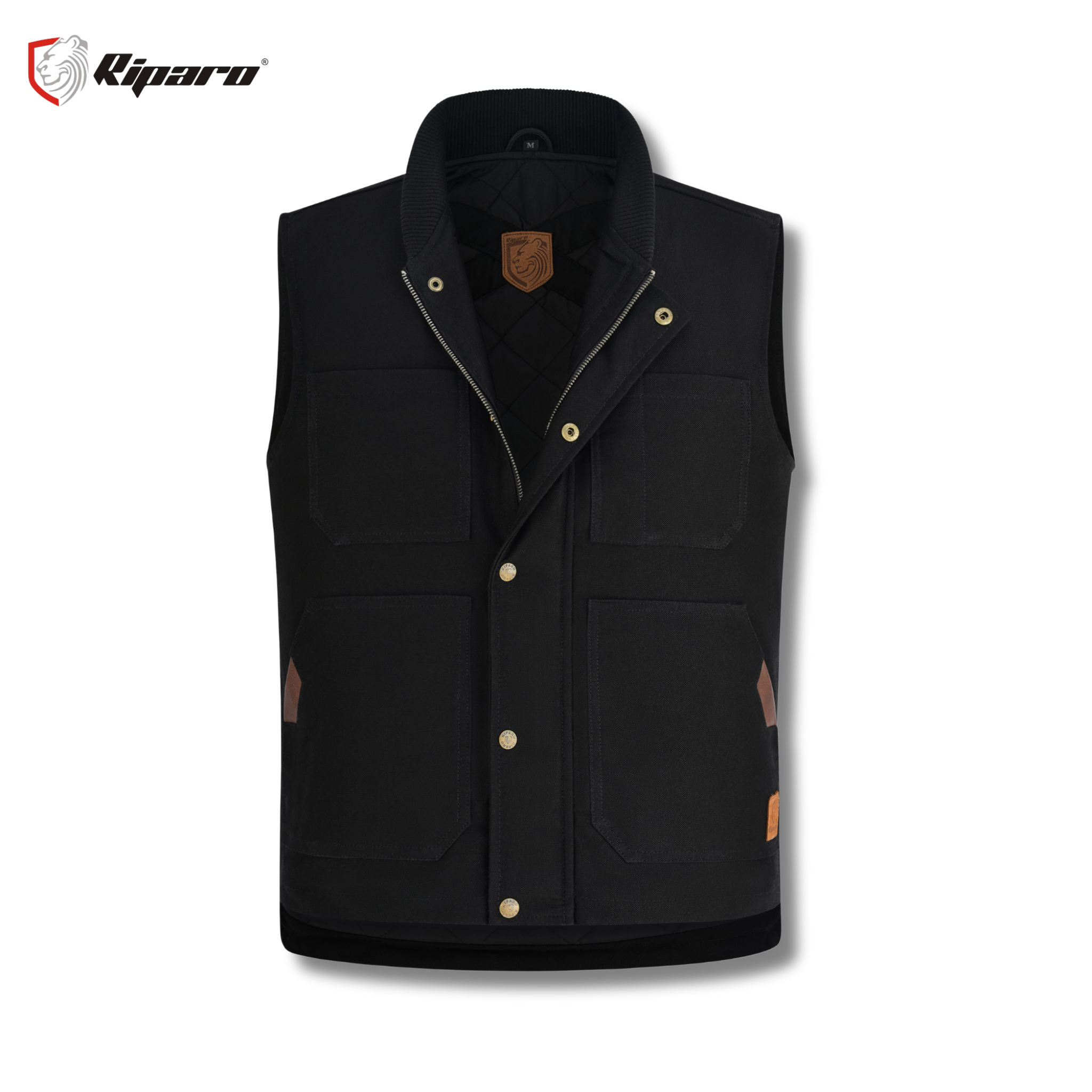 Riparo Concealed Carry Canvas Vest – Insulated Water-Repellent CCW Vest with Dual Internal Holster Pockets