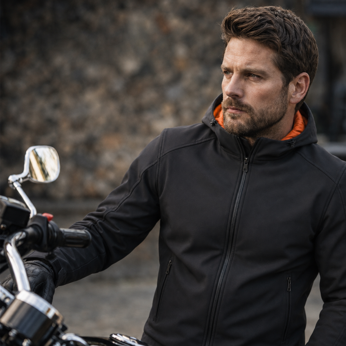 Stormline Men’s CE AA Waterproof Softshell Motorcycle Jacket – CE Level 2 Armor Included