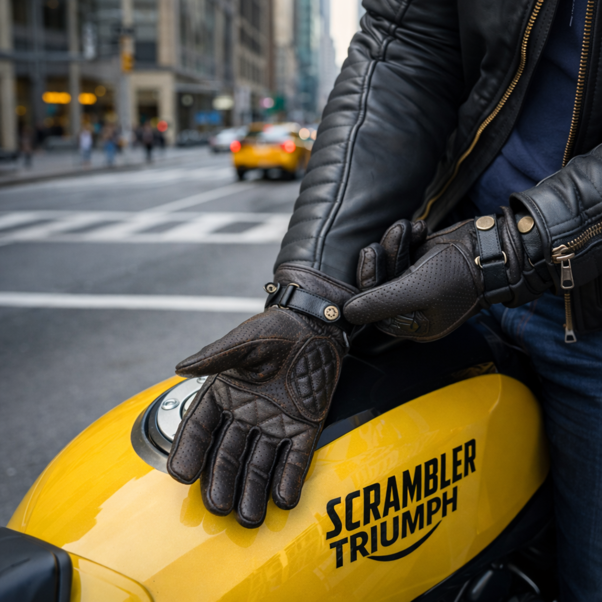 Riparo Café Racer CE Leather Motorcycle Gloves