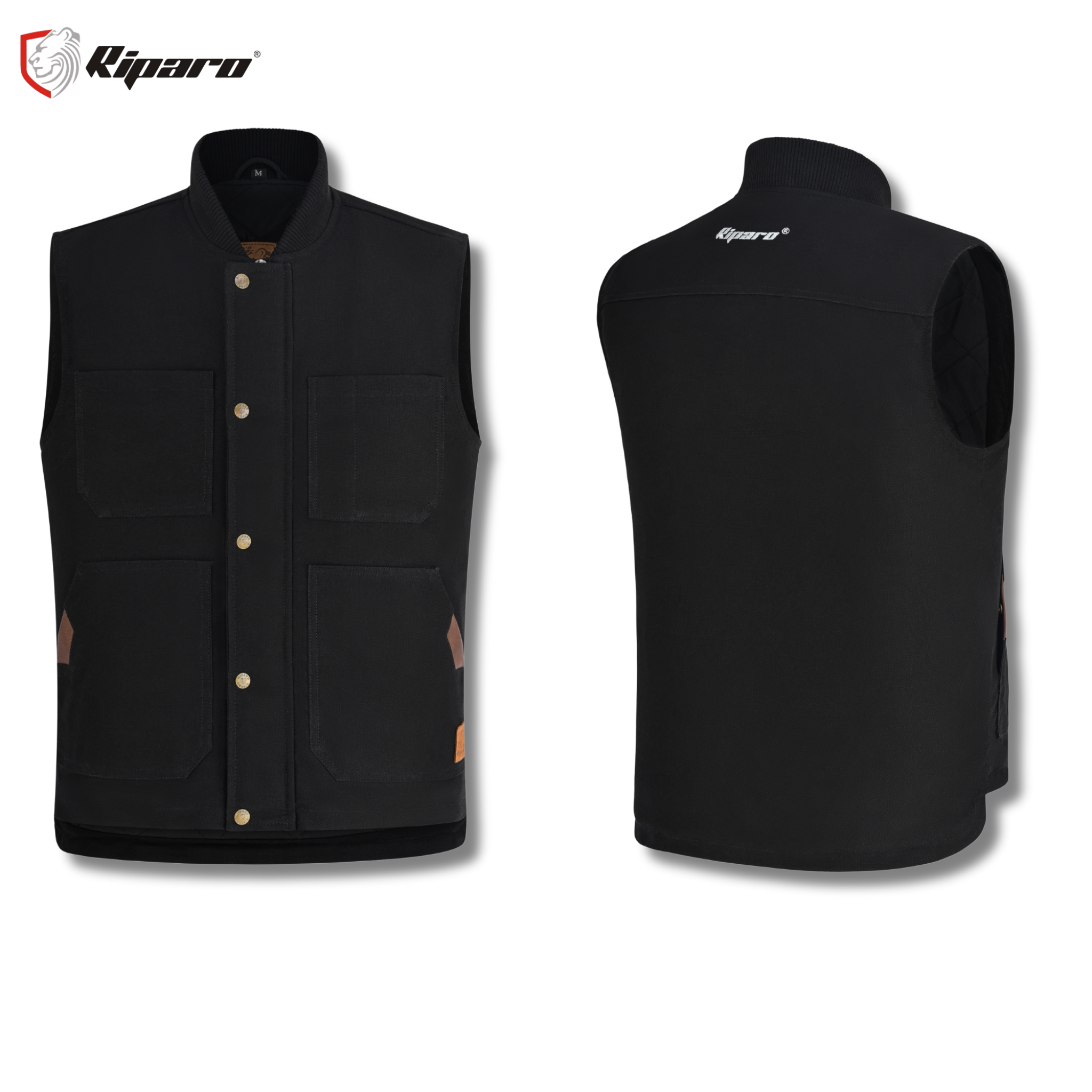 Riparo Concealed Carry Canvas Vest – Insulated Water-Repellent CCW Vest with Dual Internal Holster Pockets