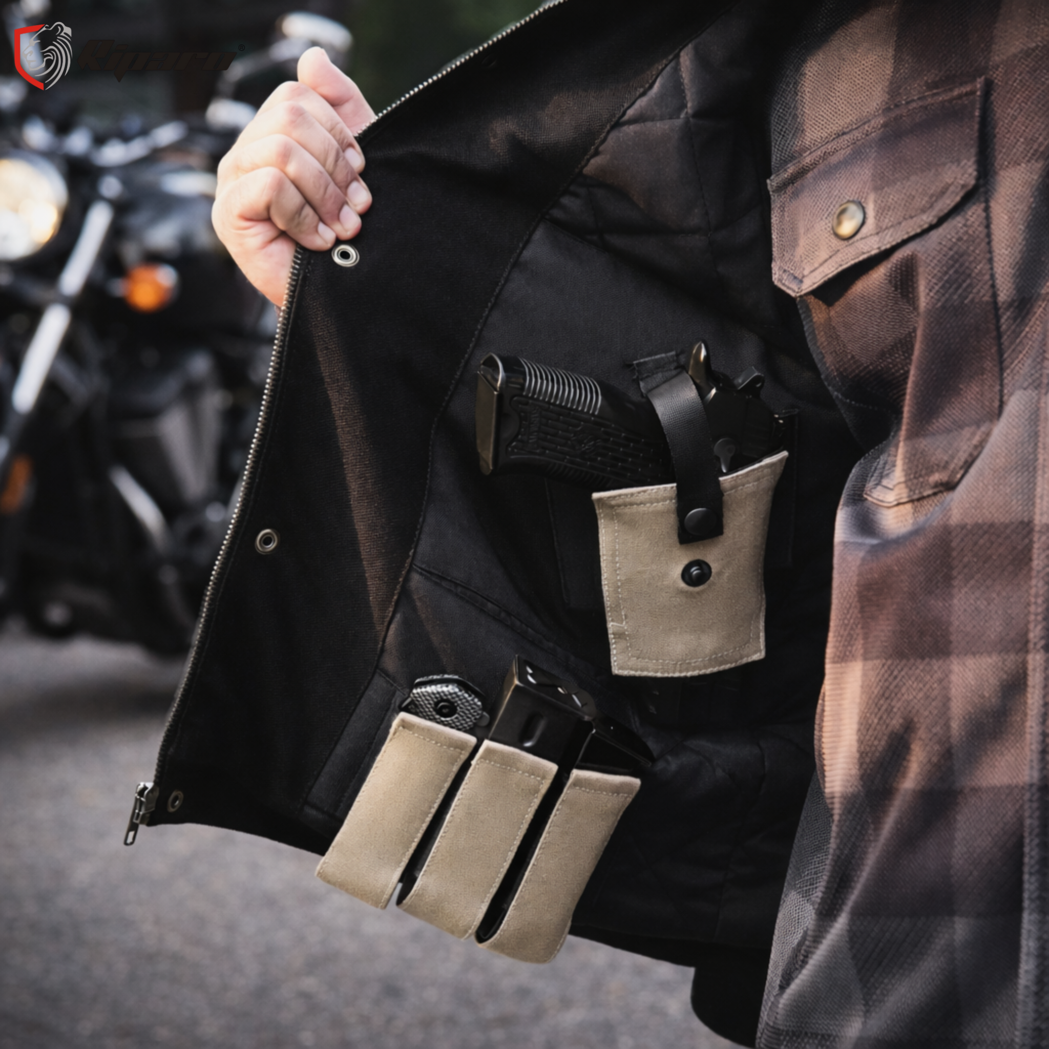 Riparo Men’s Concealed Carry CCW Vest – Heavy-Duty Water Repellent Canvas – Dual Internal Holster Pockets – Insulated - Biege