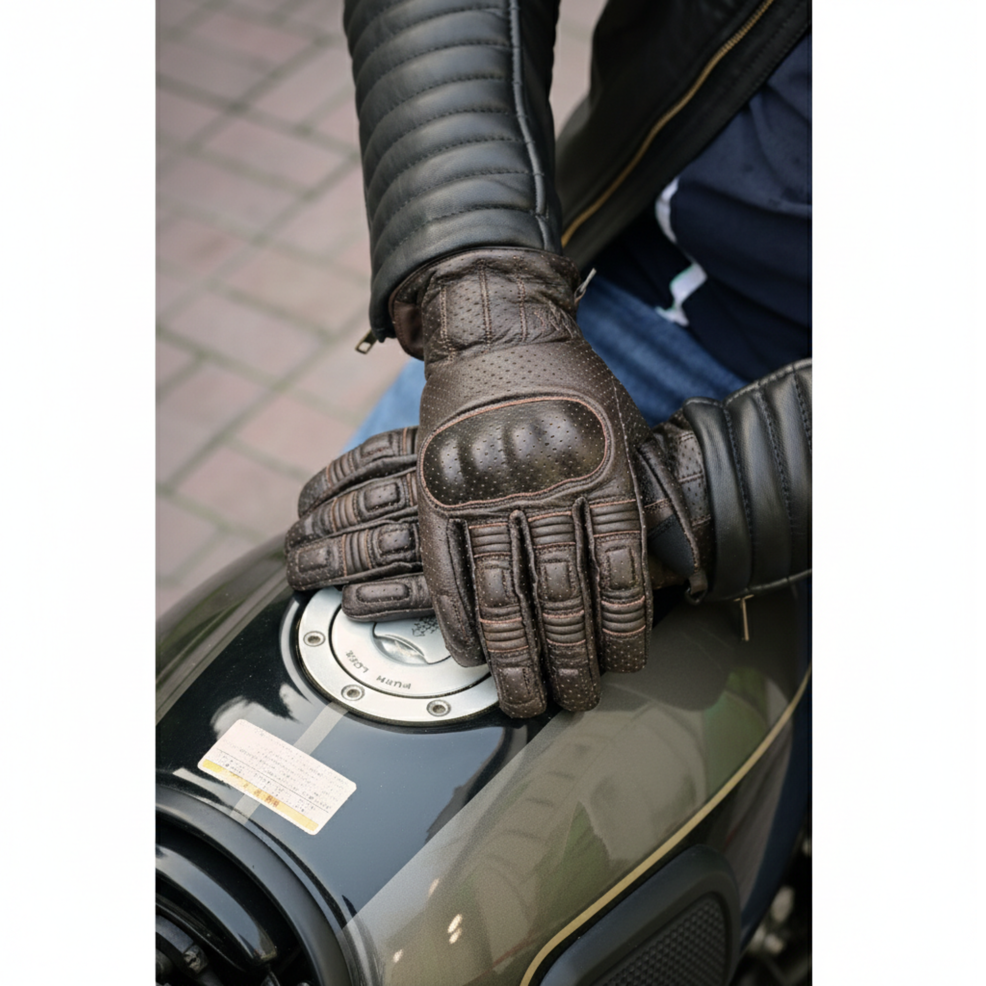 Riparo Café Racer CE Leather Motorcycle Gloves