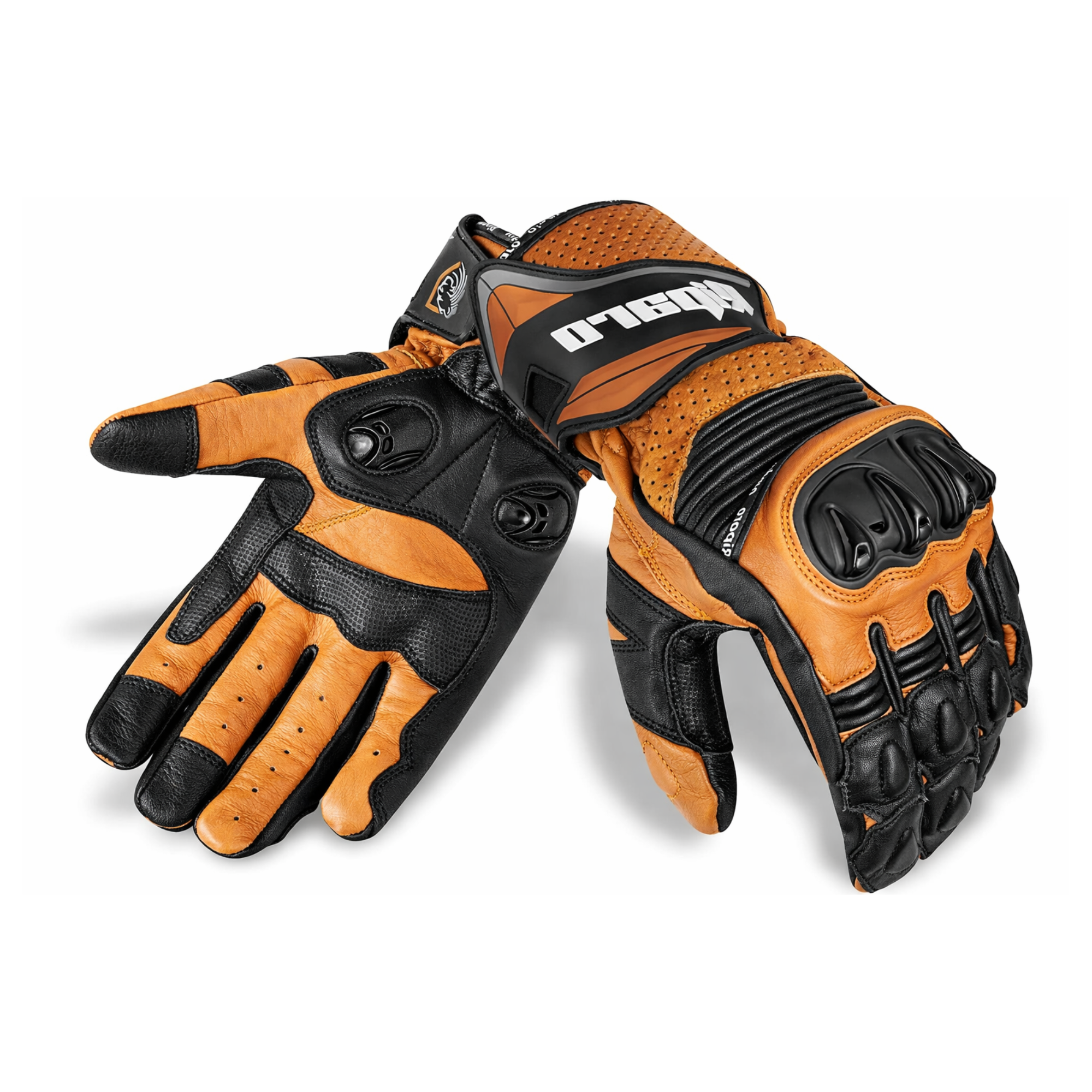 CE Level 2 KP Certified Motorcycle Gloves – Full-Grain Leather, Knuckle Protection & Touchscreen Compatible