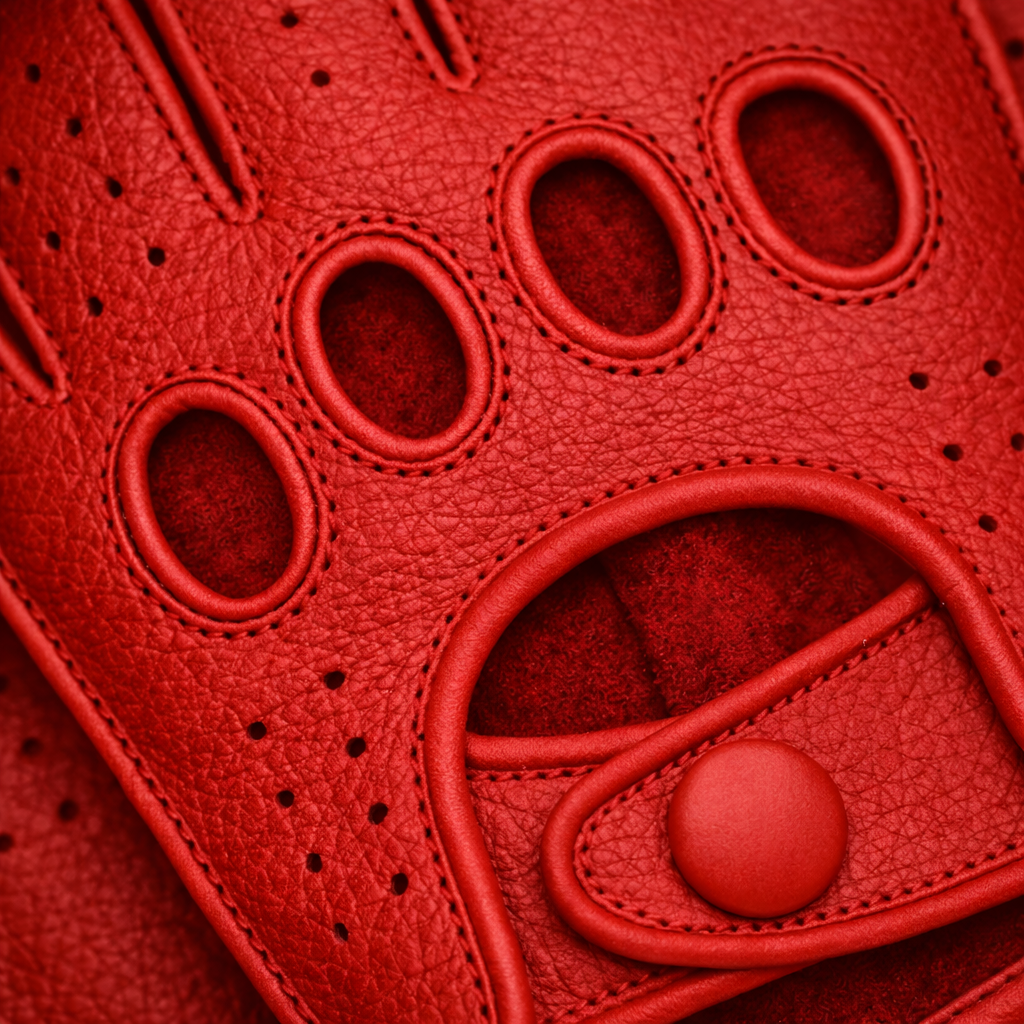 Riparo Men’s Fingerless Leather Driving Gloves – Reverse Stitched Cowhide Classic Motoring Gloves