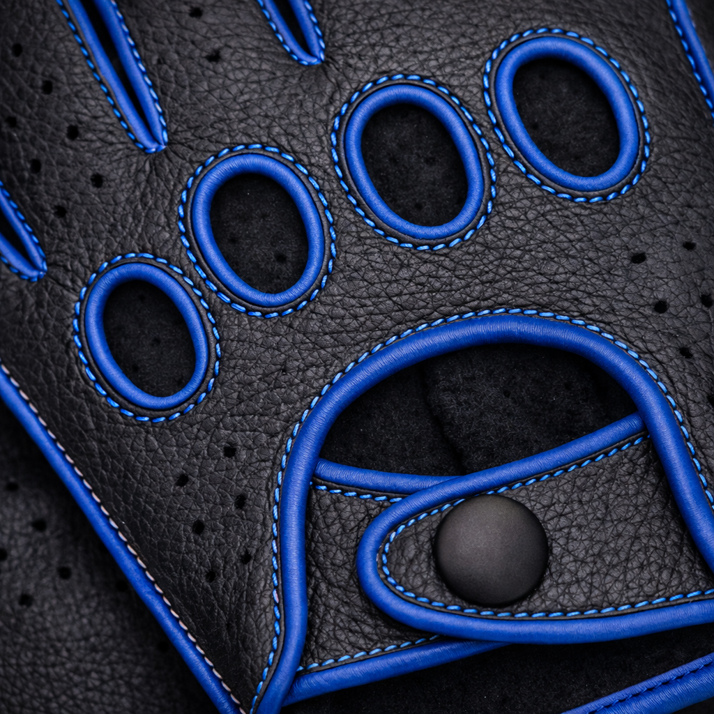 Riparo Men’s Fingerless Leather Driving Gloves – Reverse Stitched Cowhide Classic Motoring Gloves