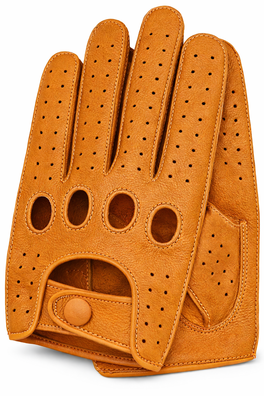 Riparo Men's Reverse-Stitched Full-Finger Leather Driving Gloves – Premium Cowhide