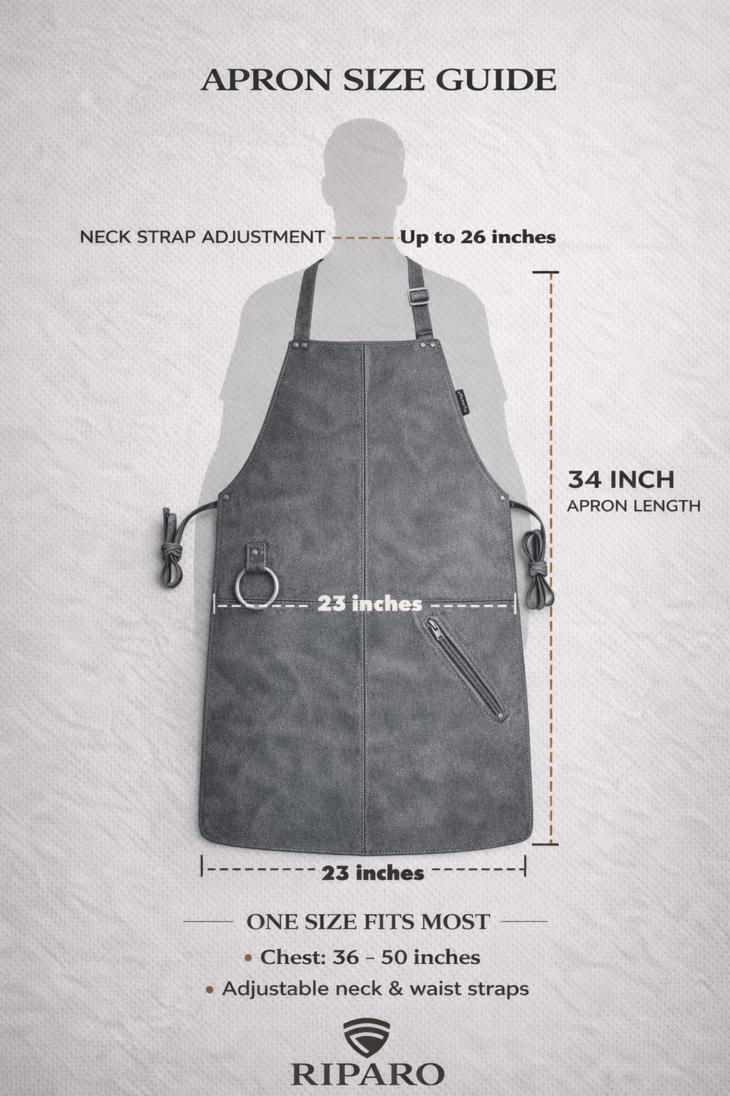 Full-Grain Leather Apron – Adjustable Cross-Back BBQ, Grilling & Woodworking Apron