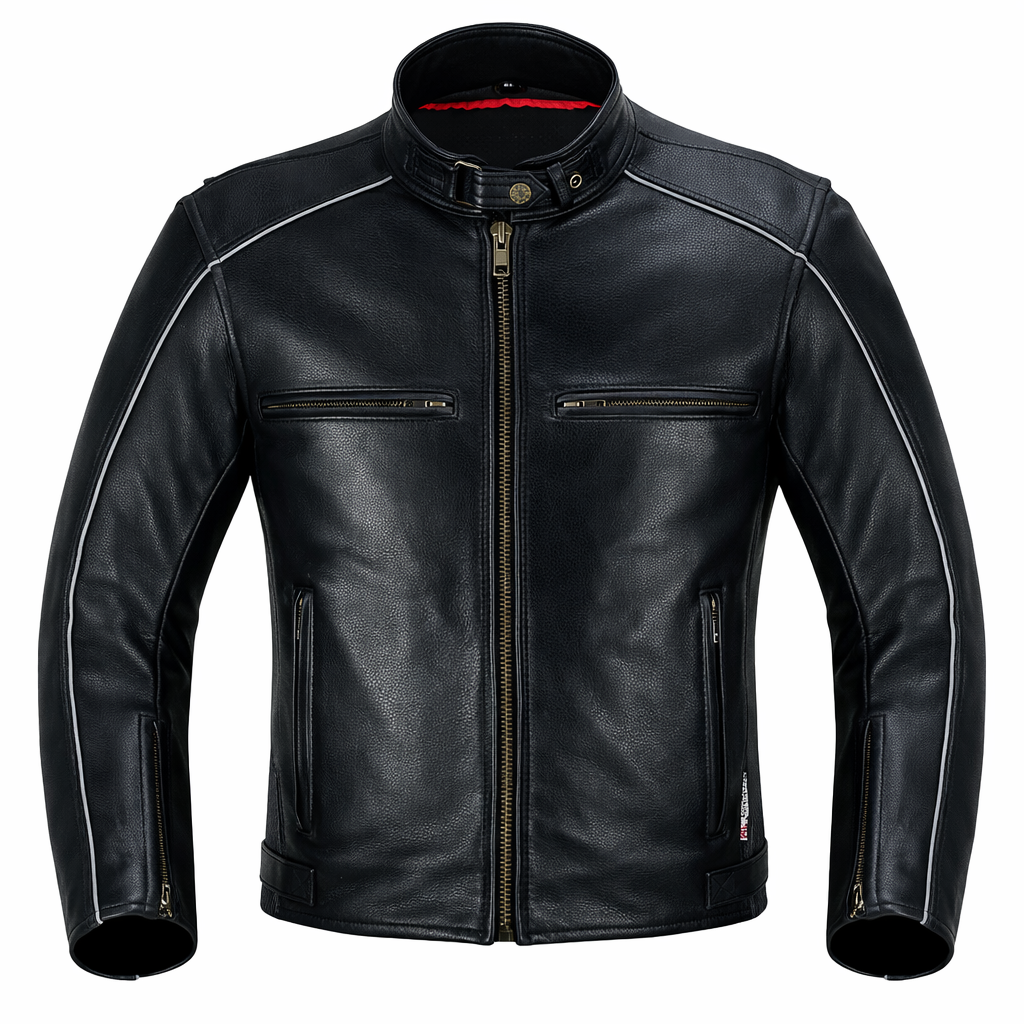 AA Rated Leather Motorcycle Jacket with CE Level 2 Armor | Riparo