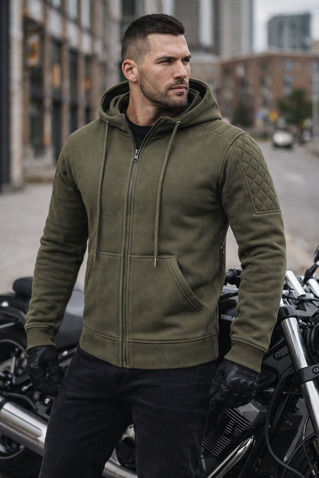 Riparo Armored Motorcycle Hoodie – CE Level 2 Protection | Aramid Reinforced Riding Jacket