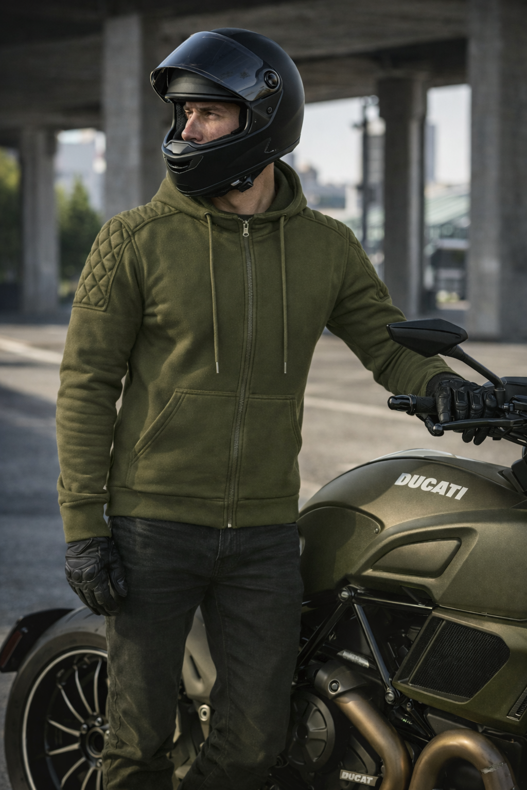 Riparo Armored Motorcycle Hoodie – CE Level 2 Protection | Aramid Reinforced Riding Jacket