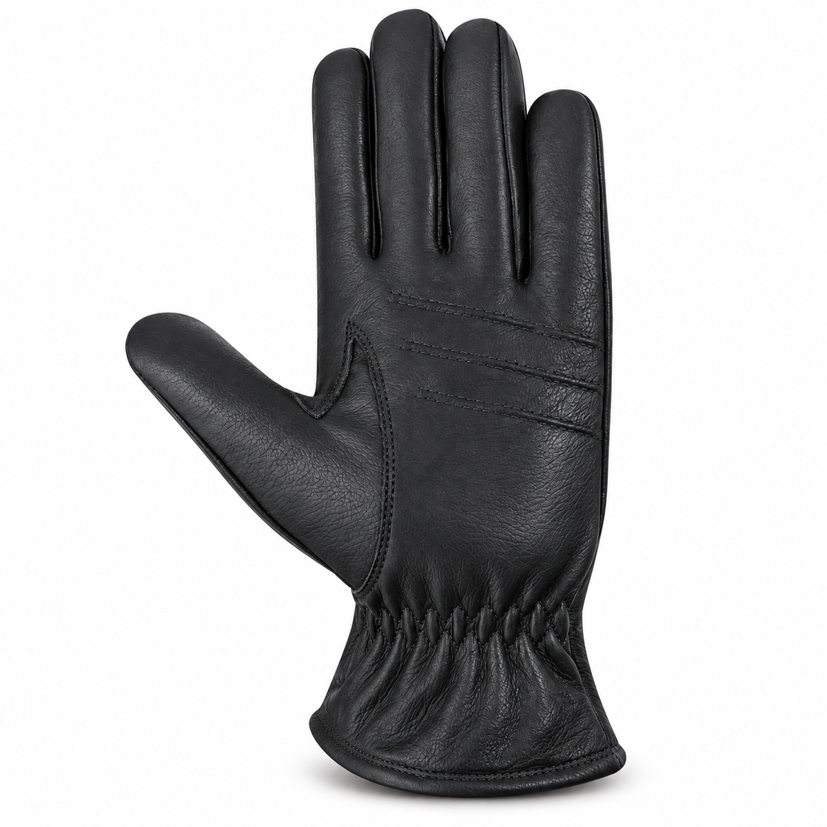 Men's Genuine Leather Fleece Lined Winter Gloves for Cold Weather - Brown