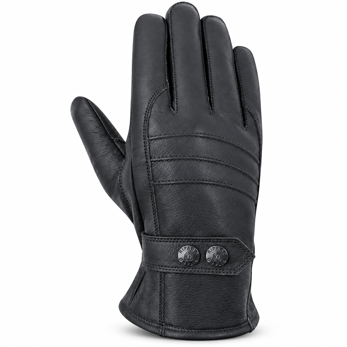 Men's Genuine Leather Fleece Lined Winter Gloves for Cold Weather - Brown