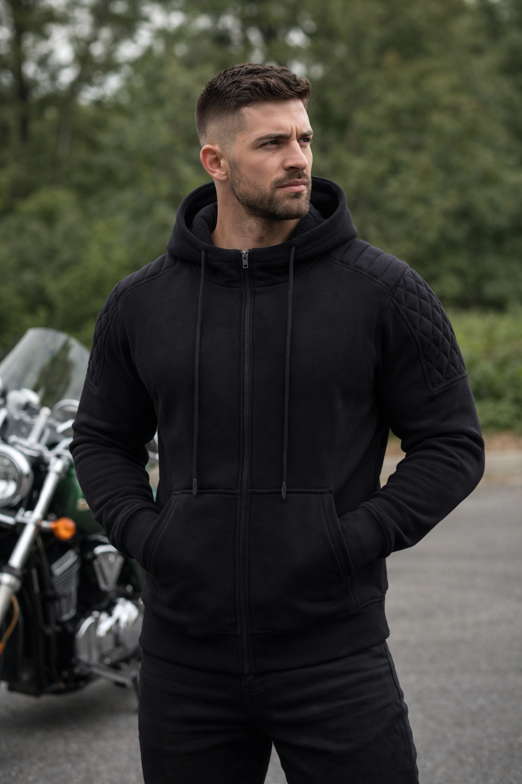 Riparo Armored Motorcycle Hoodie – CE Level 2 Protection | Aramid Reinforced Riding Jacket