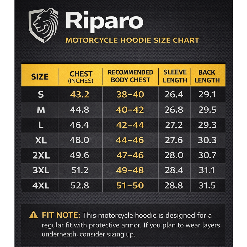 Riparo Armored Motorcycle Hoodie – CE Level 2 Protection | Kevlar Reinforced Riding Jacket