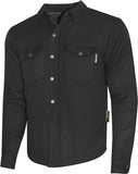 Riparo Motorcycle Riding Shirt, Armored Shirt with Kevlar and CE Removable Protectors - Black