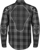 Riparo Motorcycle Riding Long Sleeve Shirt, Armored Shirt with Kevlar and CE Removable Protectors - Black/Grey