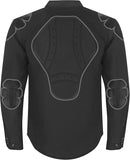 Riparo Motorcycle Riding Shirt, Armored Shirt with Kevlar and CE Removable Protectors - Black