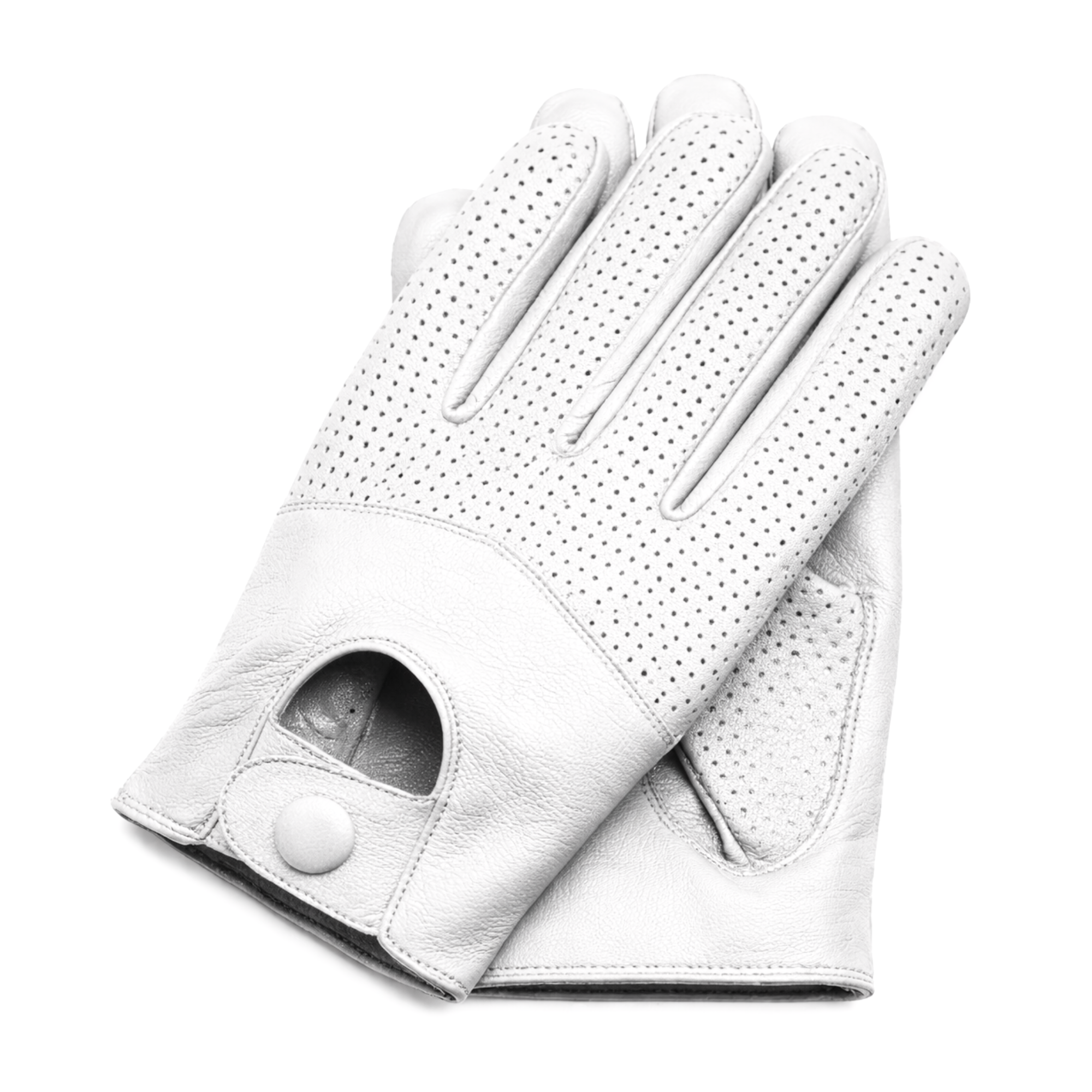 Men’s Perforated Leather Driving Gloves — Genuine Cowhide