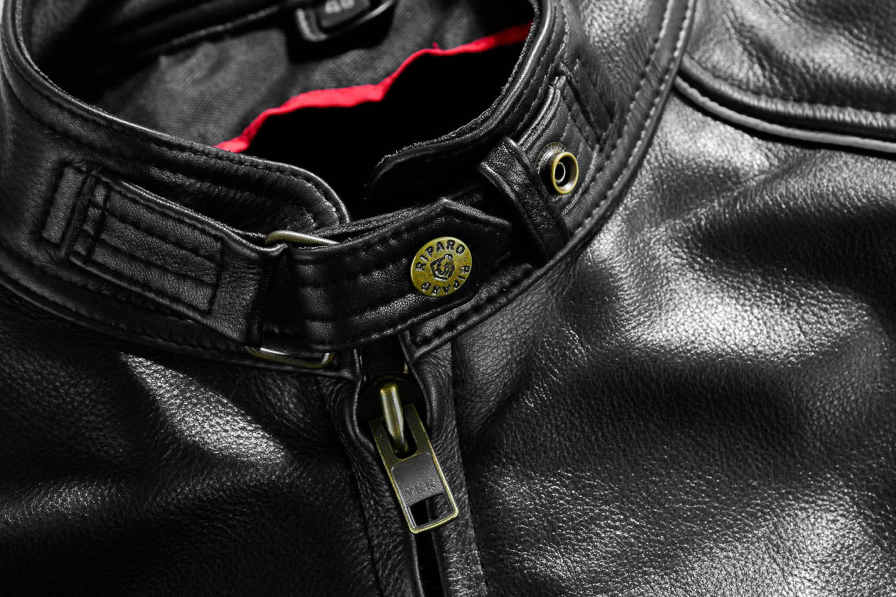 Riparo CE Level 2 Armored Leather Motorcycle Jacket – Full-Grain Leather Riding Jacket with Removable Shoulder, Elbow & Back Protection