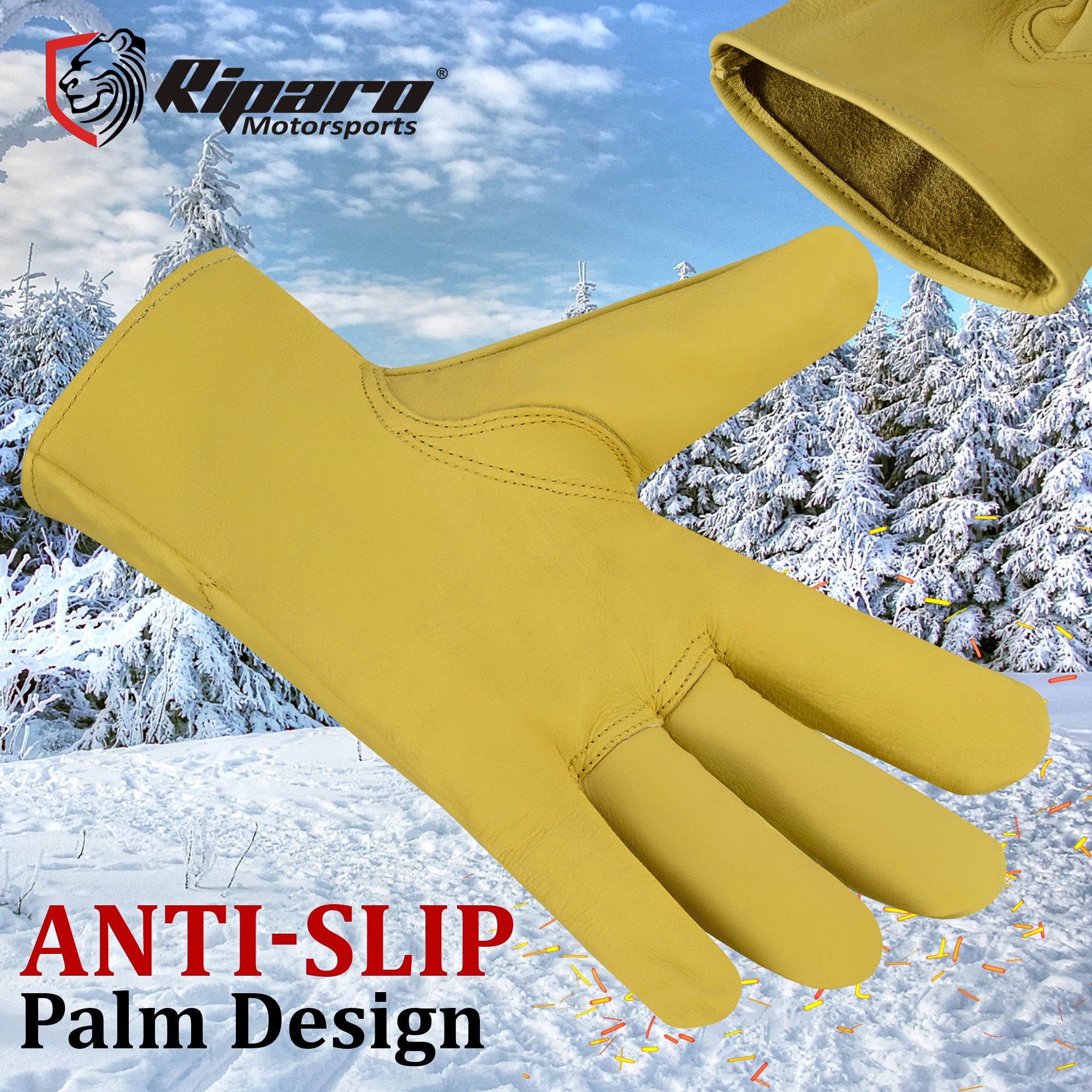 Men's Leather Construction Safety Work Gloves (3-Pack)