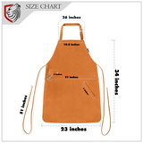 Leather Chef Apron with Ajustable Strap for Cooking and Grilling