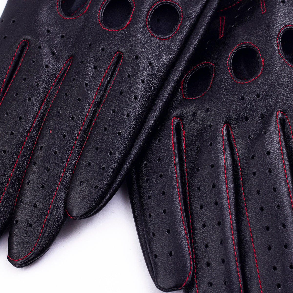 Men's Vegan Leather Full-finger Driving Gloves - Black – Riparo