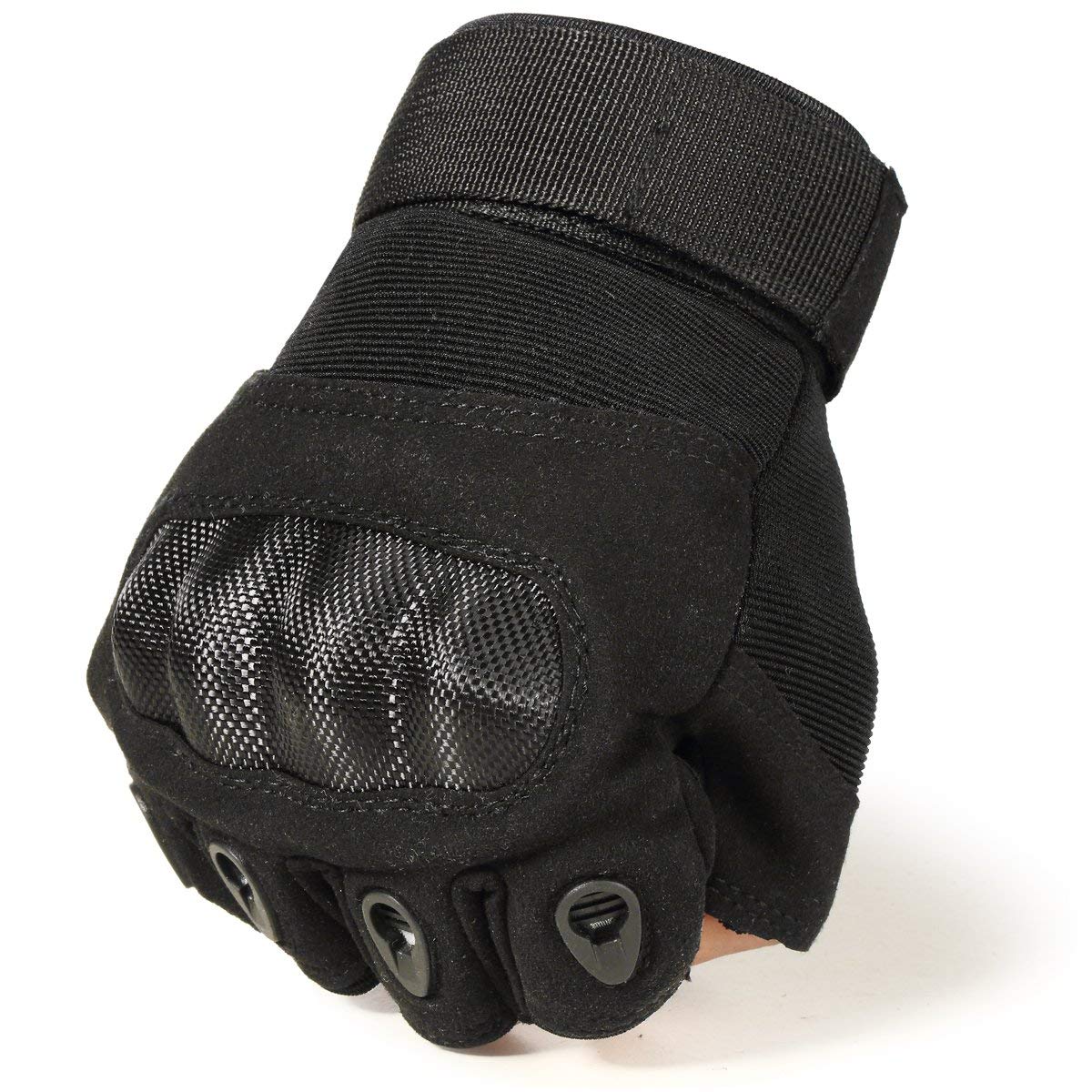Riparo Men's Tactical Touchscreen Short-Finger Gloves - Black