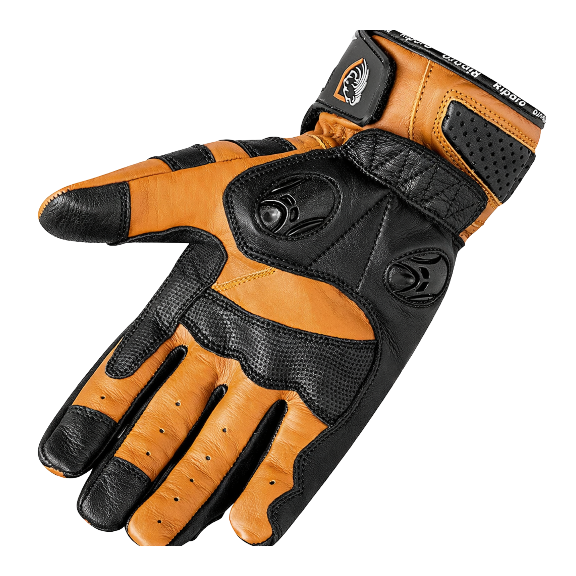 CE Level 2 KP Certified Motorcycle Gloves – Full-Grain Leather, Knuckle Protection & Touchscreen Compatible