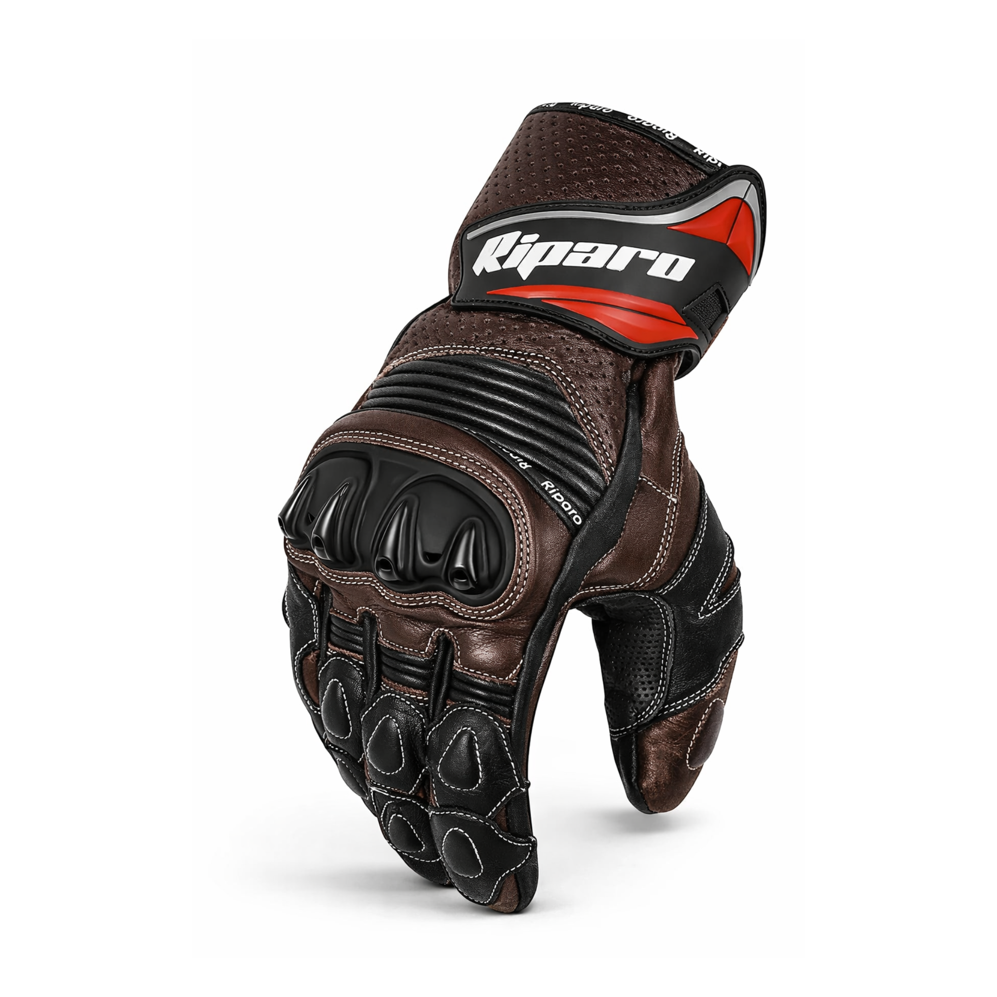 CE Level 2 KP Certified Motorcycle Gloves – Full-Grain Leather, Knuckle Protection & Touchscreen Compatible