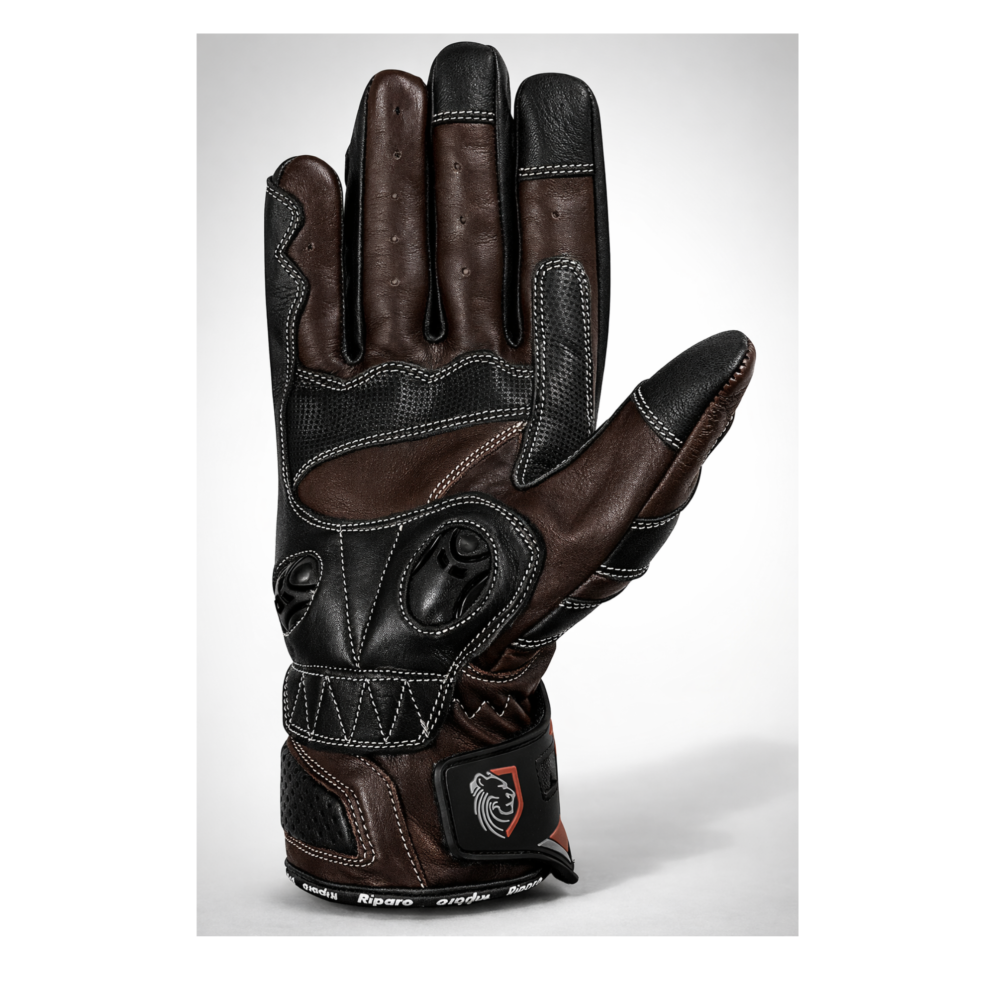 CE Level 2 KP Certified Motorcycle Gloves – Full-Grain Leather, Knuckle Protection & Touchscreen Compatible