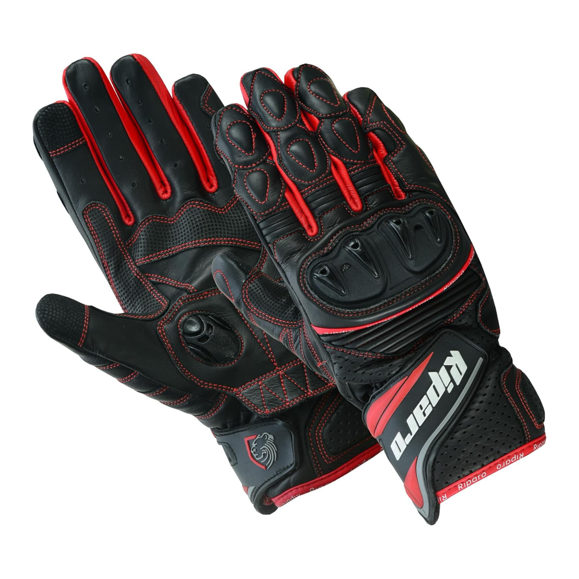 CE Level 2 KP Certified Motorcycle Gloves – Full-Grain Leather, Knuckle Protection & Touchscreen Compatible