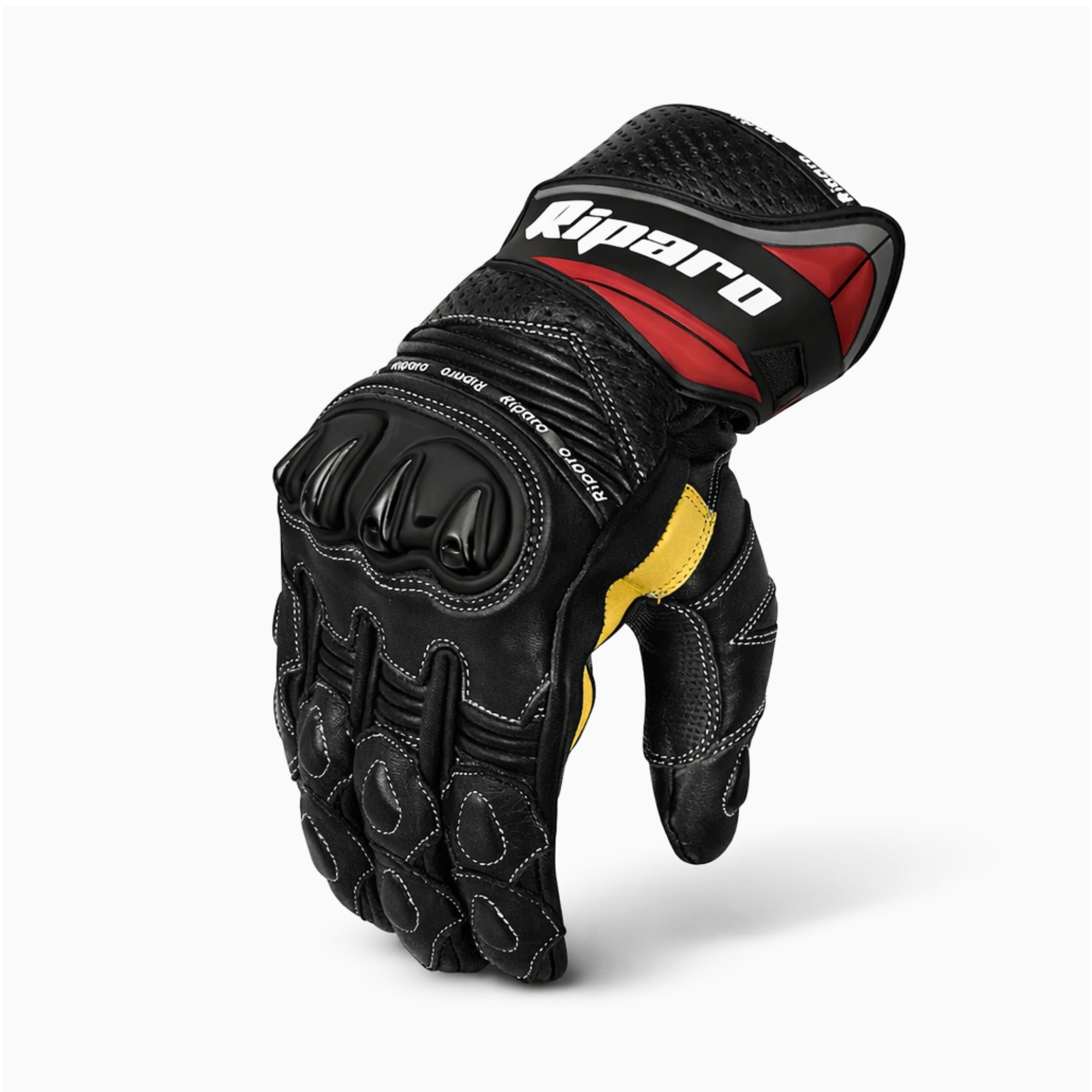 CE Level 2 KP Certified Motorcycle Gloves – Full-Grain Leather, Knuckle Protection & Touchscreen Compatible