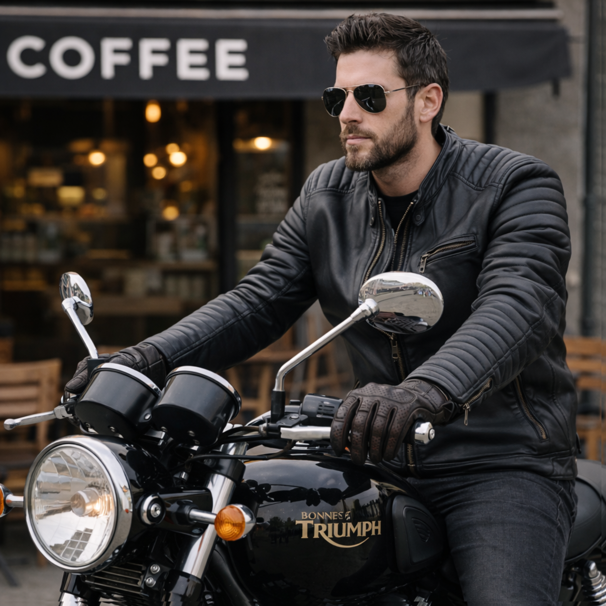 Riparo Café Racer CE Leather Motorcycle Gloves