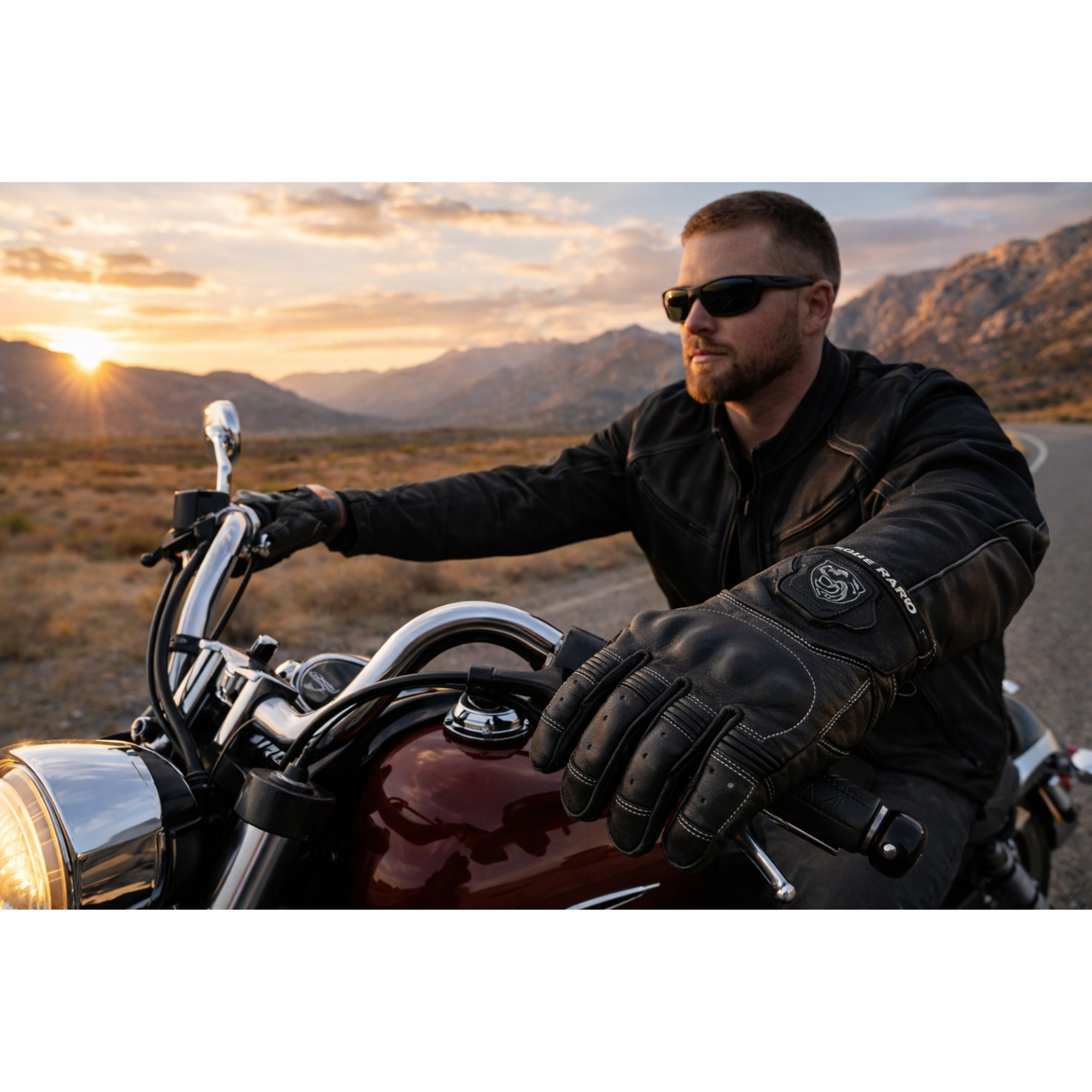 Riparo Leather Motorcycle Gloves – Reinforced Knuckle Protection & Touchscreen Compatible