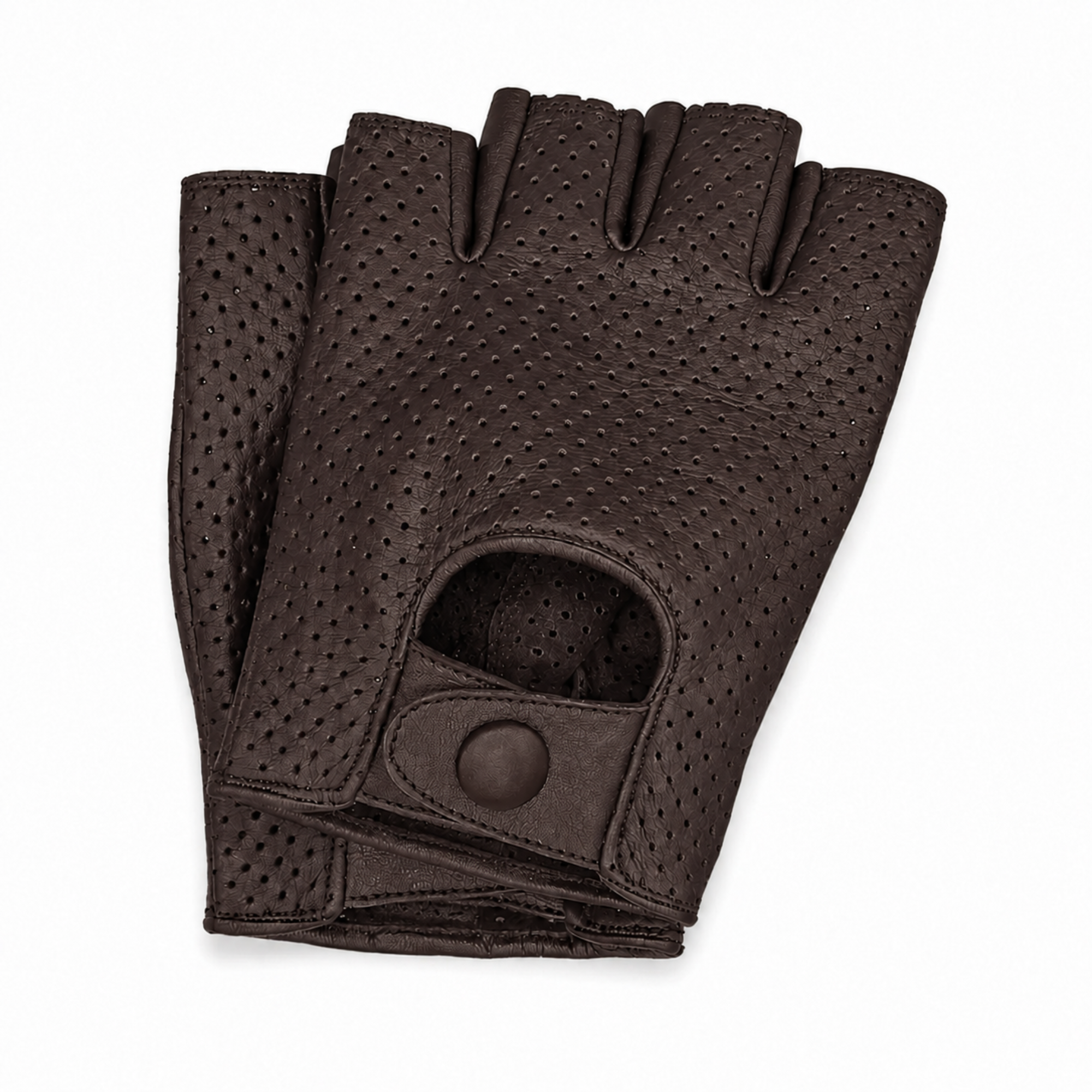 Riparo Men’s Full-Mesh Leather Fingerless Driving Gloves