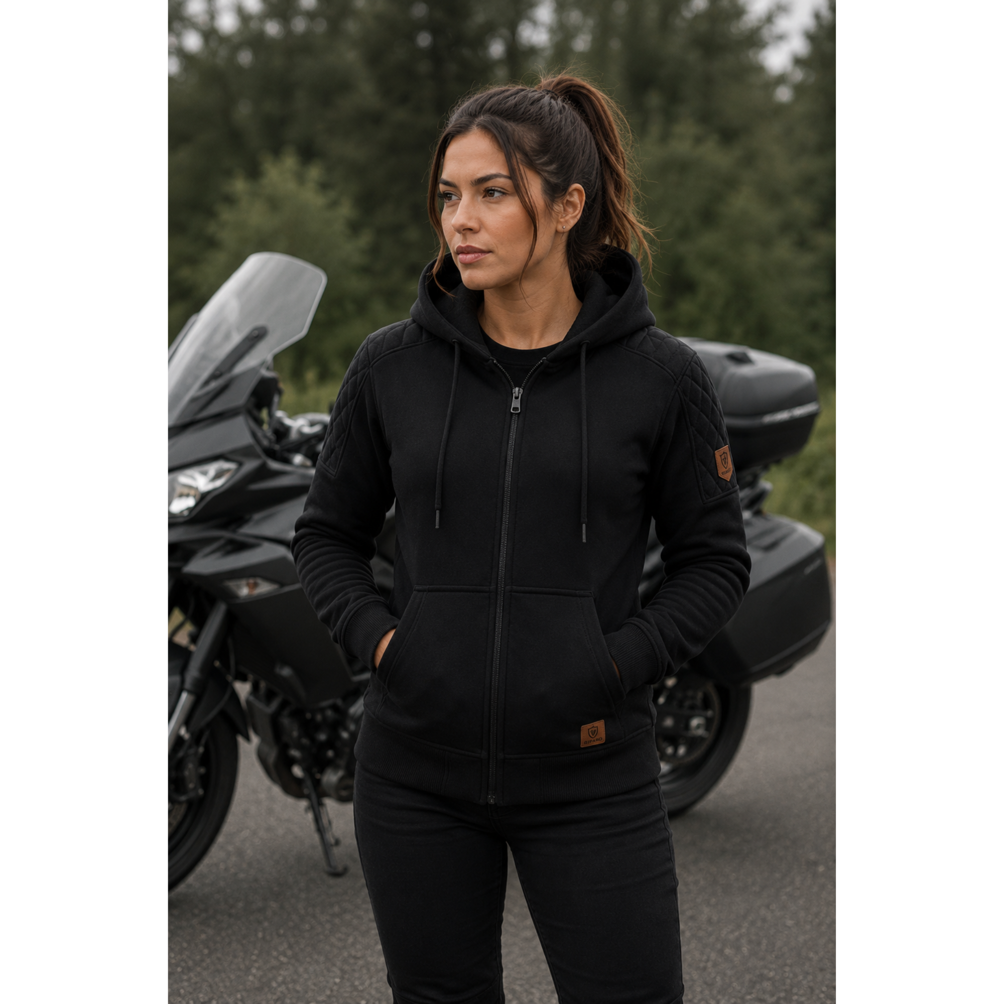 Women's Protective Motorcycle Hoodie | CE AA Rated | Fully Aramid Lined | CE Level 2 Armor