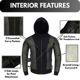 Riparo Motorcycle/Motorbike Hoodie Jacket w/ CE Armor w/Aramid Lining
