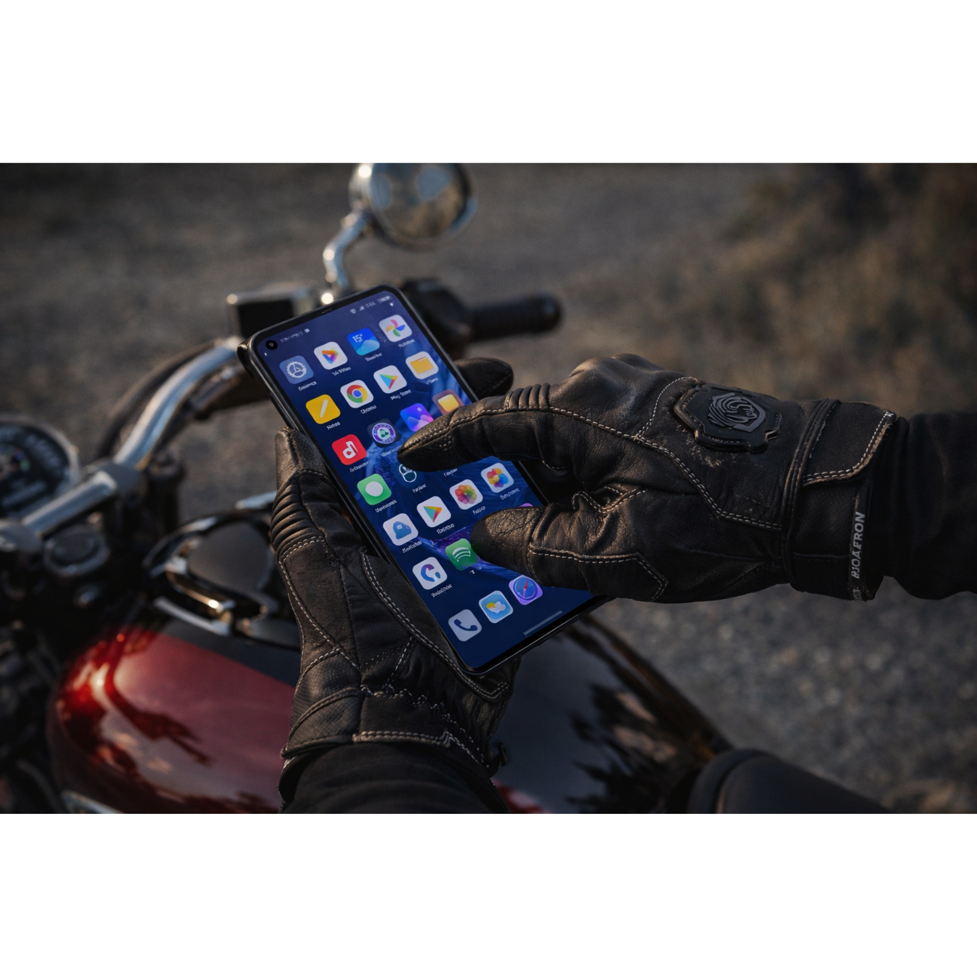 Riparo Leather Motorcycle Gloves – Reinforced Knuckle Protection & Touchscreen Compatible