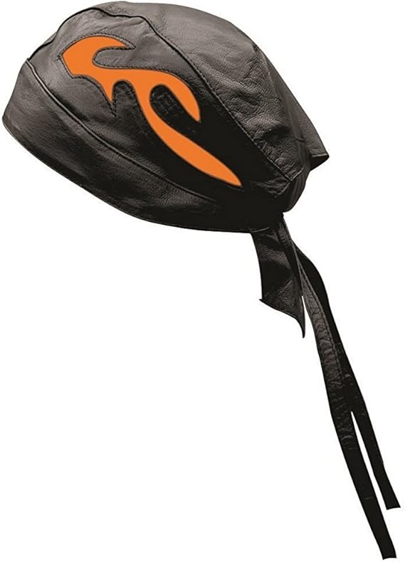 Riparo Unisex Leather Motorcycle Head Wrap and Skull Cap